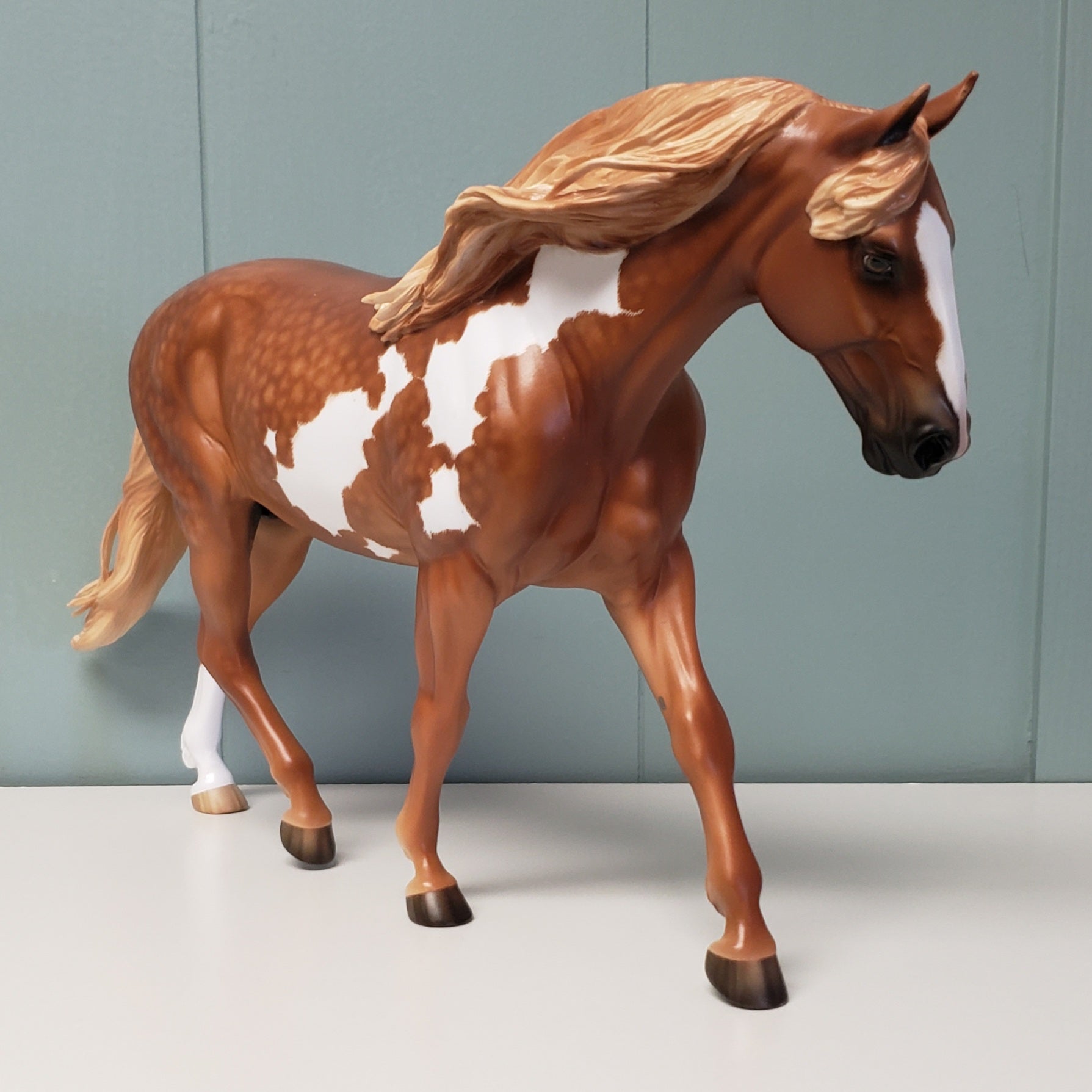 Feeling Good OOAK Dappled Chestnut Overo Custom Irish Draught by Sheryl Leisure - Best Offer 5/7/24