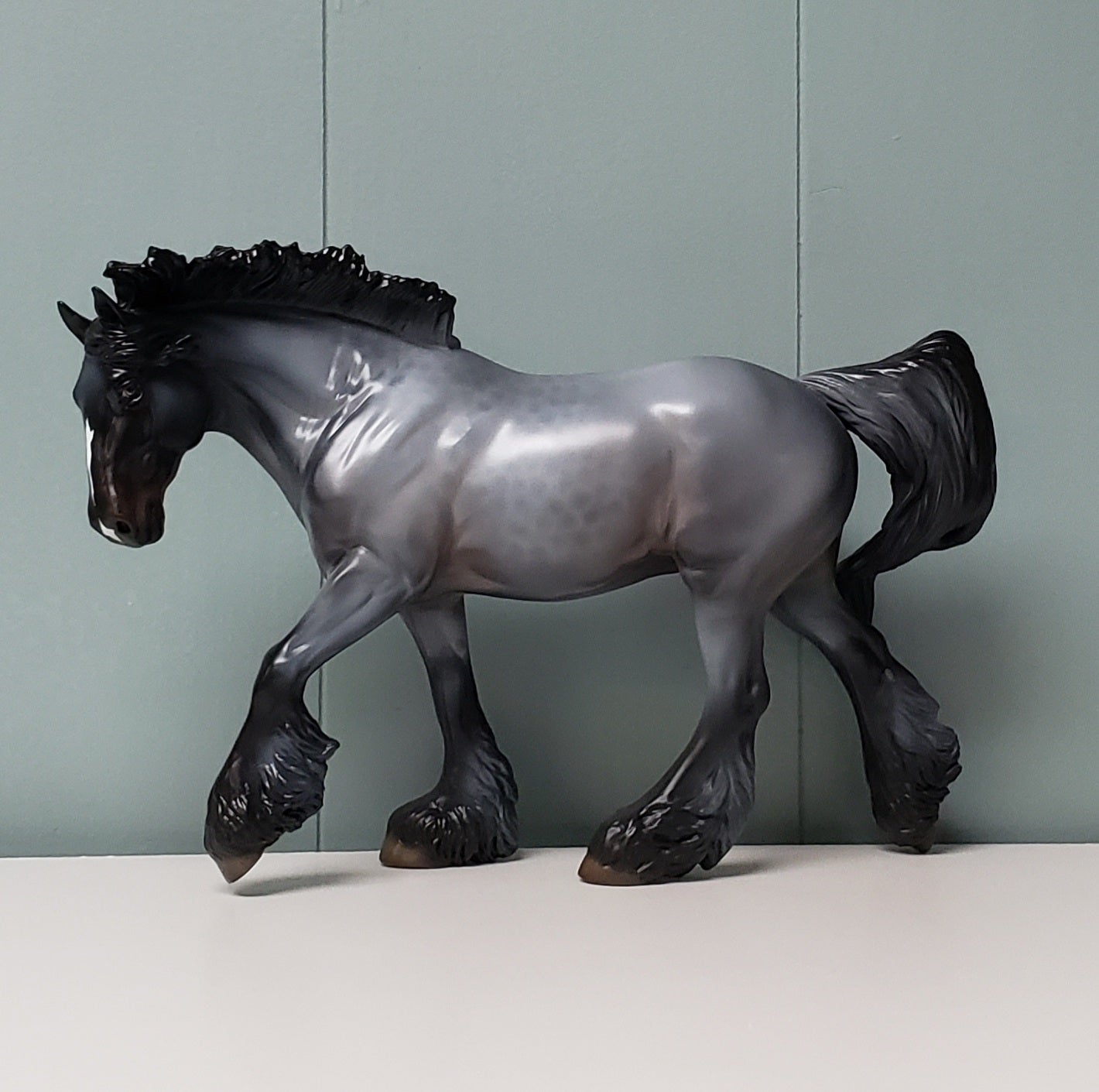 Blank Slate OOAK Reverse Dappled Blue Roan Custom Irish Cob By Jess Hamill - SS524 May End of Month Sale