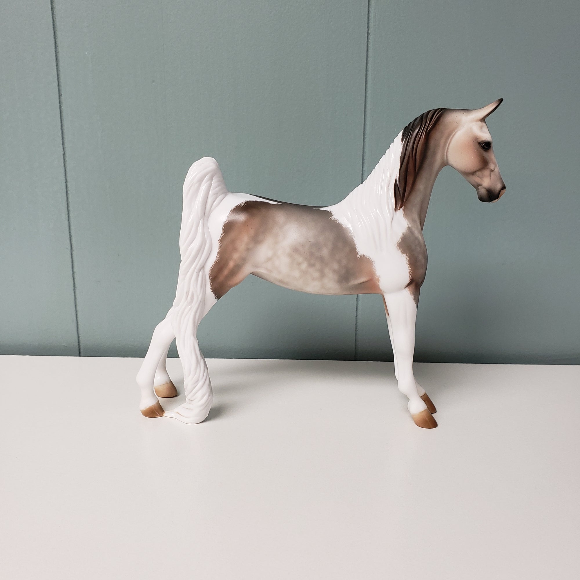 Secret of Success OOAK Dappled Grey Tobiano with Etching Pebble Saddlebred By Julie Keim - SHCF24