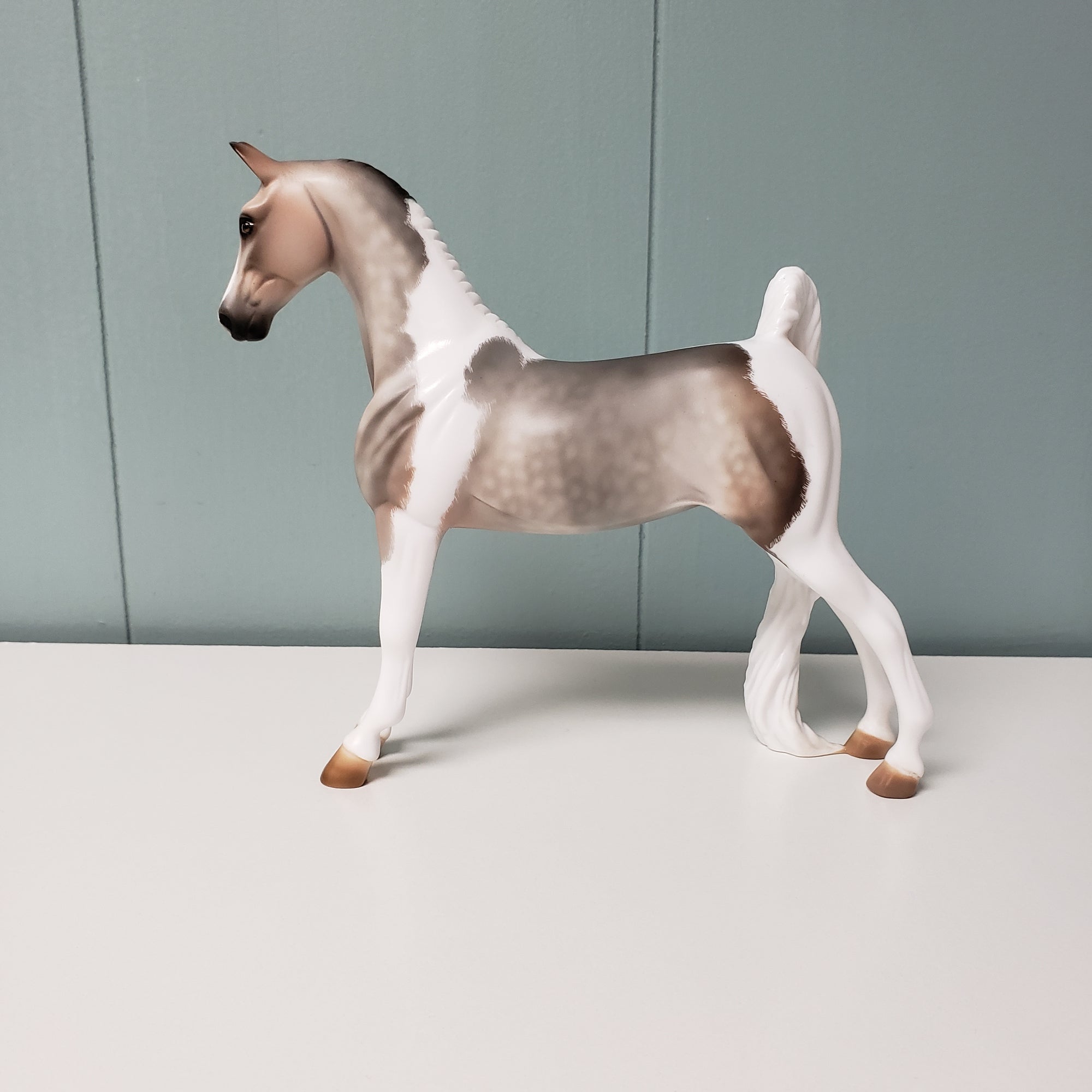 Secret of Success OOAK Dappled Grey Tobiano with Etching Pebble Saddlebred By Julie Keim - SHCF24