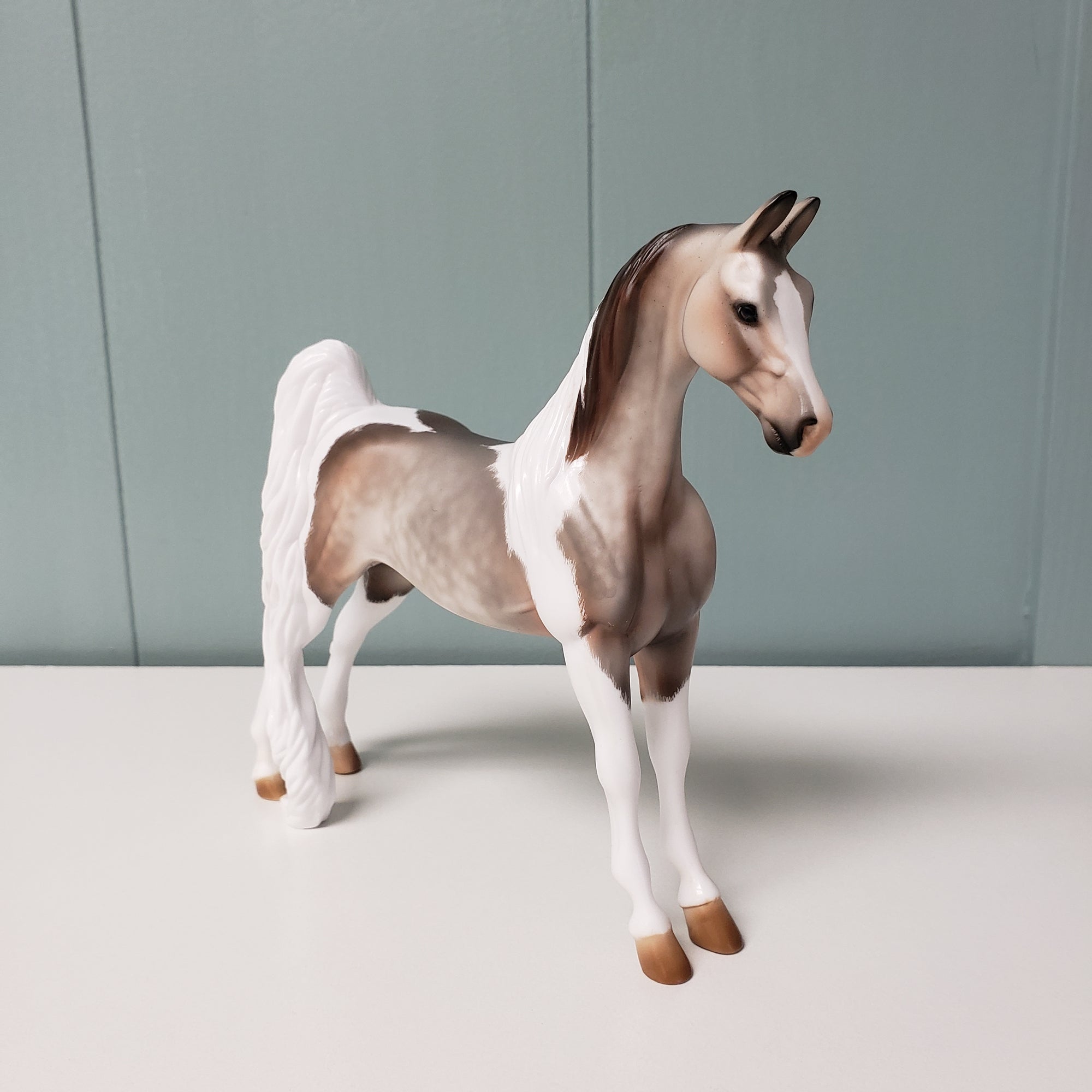 Secret of Success OOAK Dappled Grey Tobiano with Etching Pebble Saddlebred By Julie Keim - SHCF24