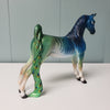 Peafowl OOAK Deco Peacock Inspired Zebra Striped Pebble Saddlebred By Jess Hamill - May End of Month Sale SS524