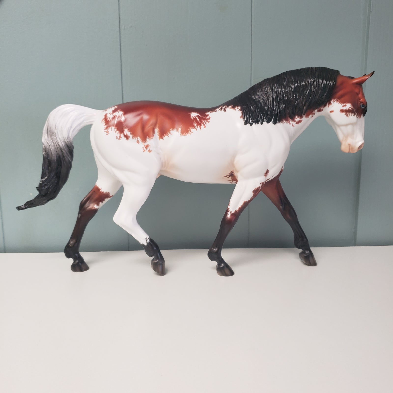 Strategic Plan OOAK Glossy Bay Frame Overo Custom Irish Draft By Dawn Quick