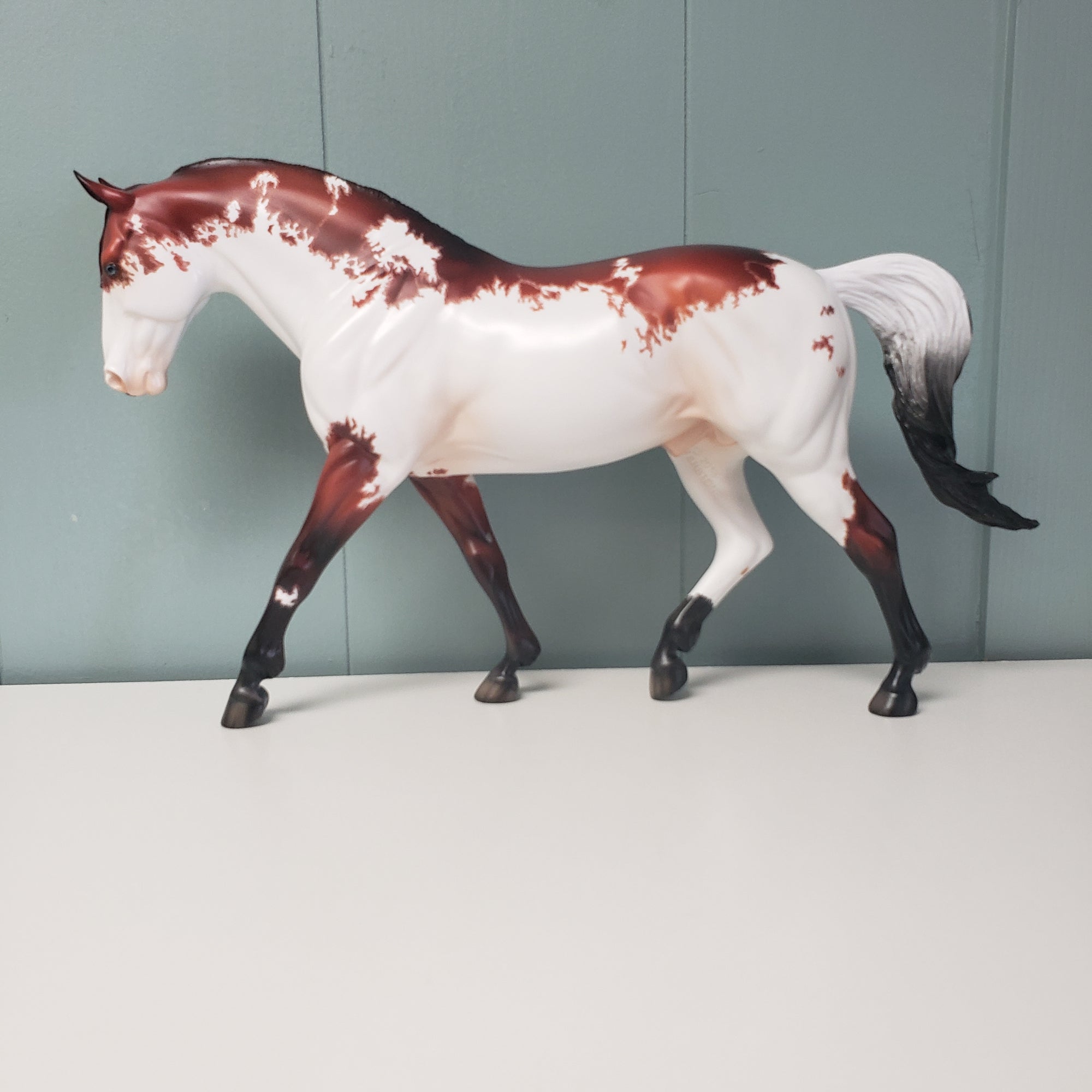 Strategic Plan OOAK Glossy Bay Frame Overo Custom Irish Draft By Dawn Quick