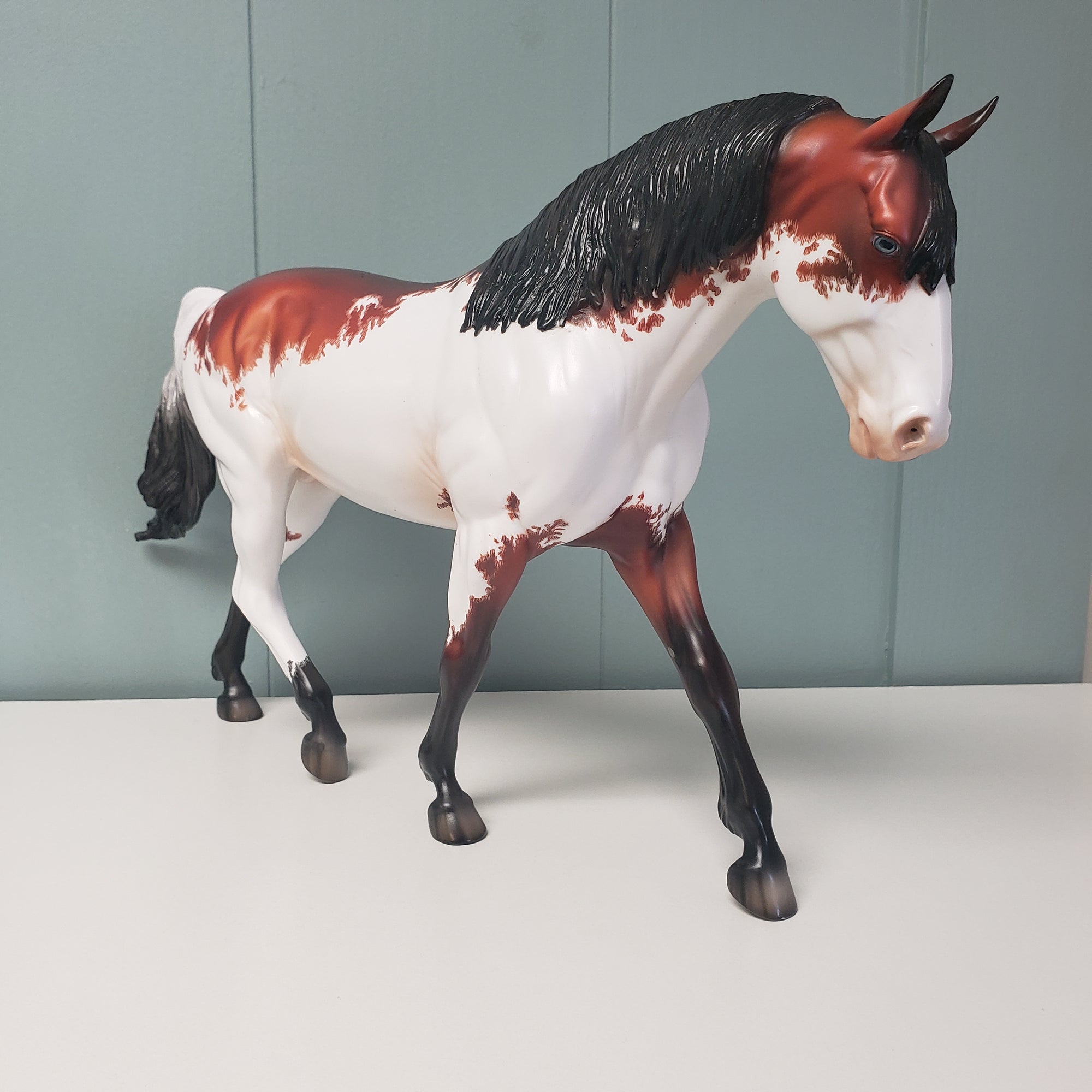 Strategic Plan OOAK Glossy Bay Frame Overo Custom Irish Draft By Dawn Quick