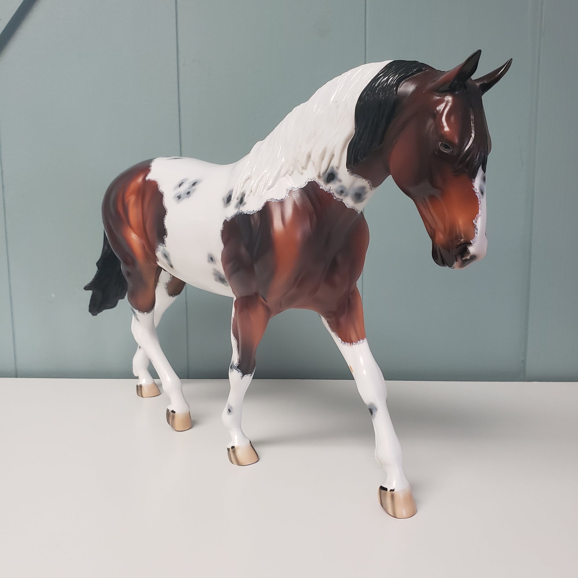 Confidence OOAK Bay Tobiano With Cat Tracks Custom Irish Draft By Dawn Quick - SHCF24