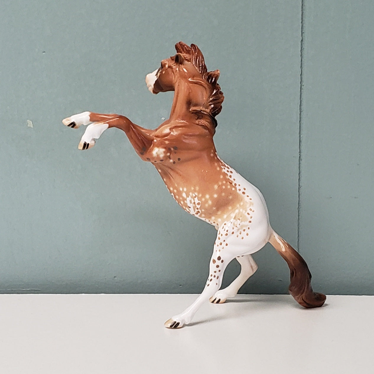 Fay OOAK Chestnut Appaloosa Rearing Chip  By Dawn Quick - SHCF24