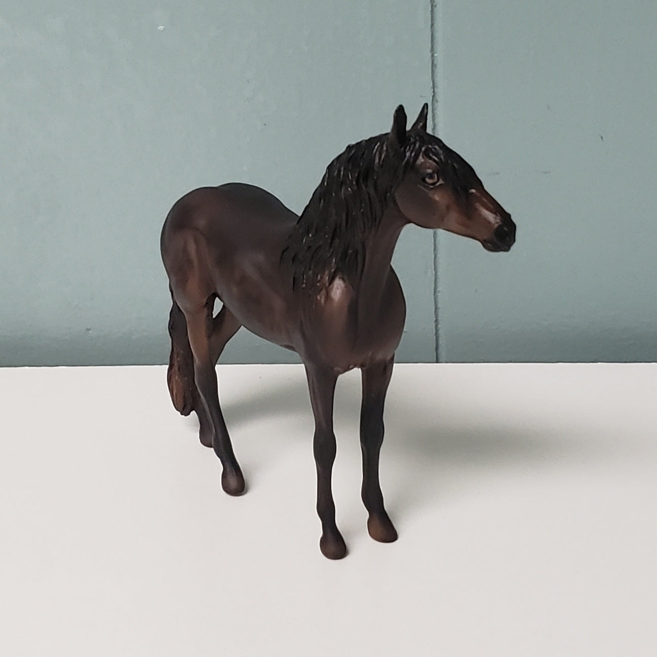 Zeus OOAK Dapples Dark Bay Andalusian Chip  By Julie Keim- SHCF24