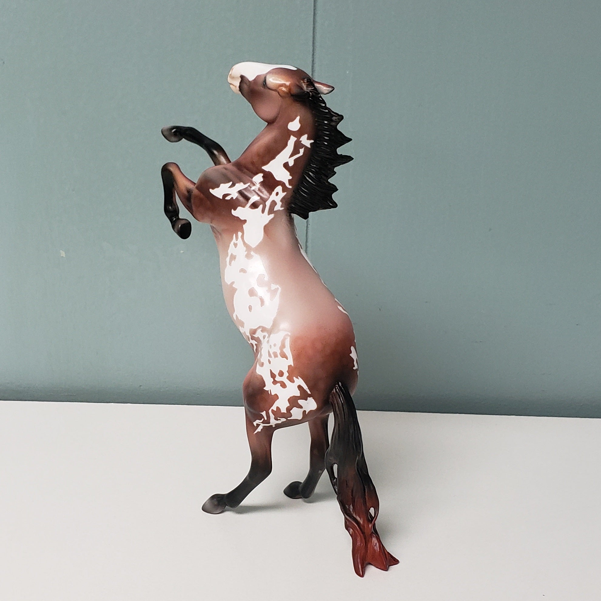 Gizmo OOAK Dappled Rose Gray Overo Rearing Pebble By Dawn Quick - SHCF24