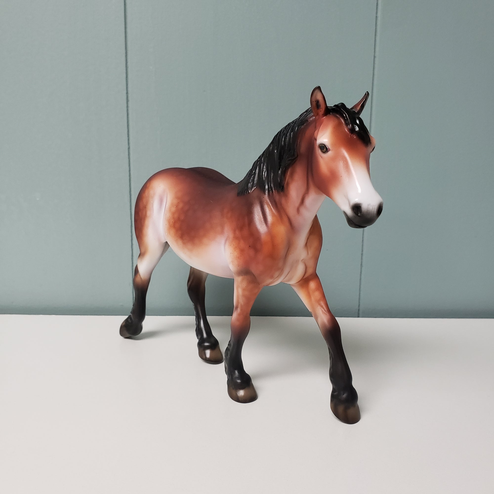 Firey Passion OOAK Dappled Bay Draft Pebble By Dawn Quick - SHCF24