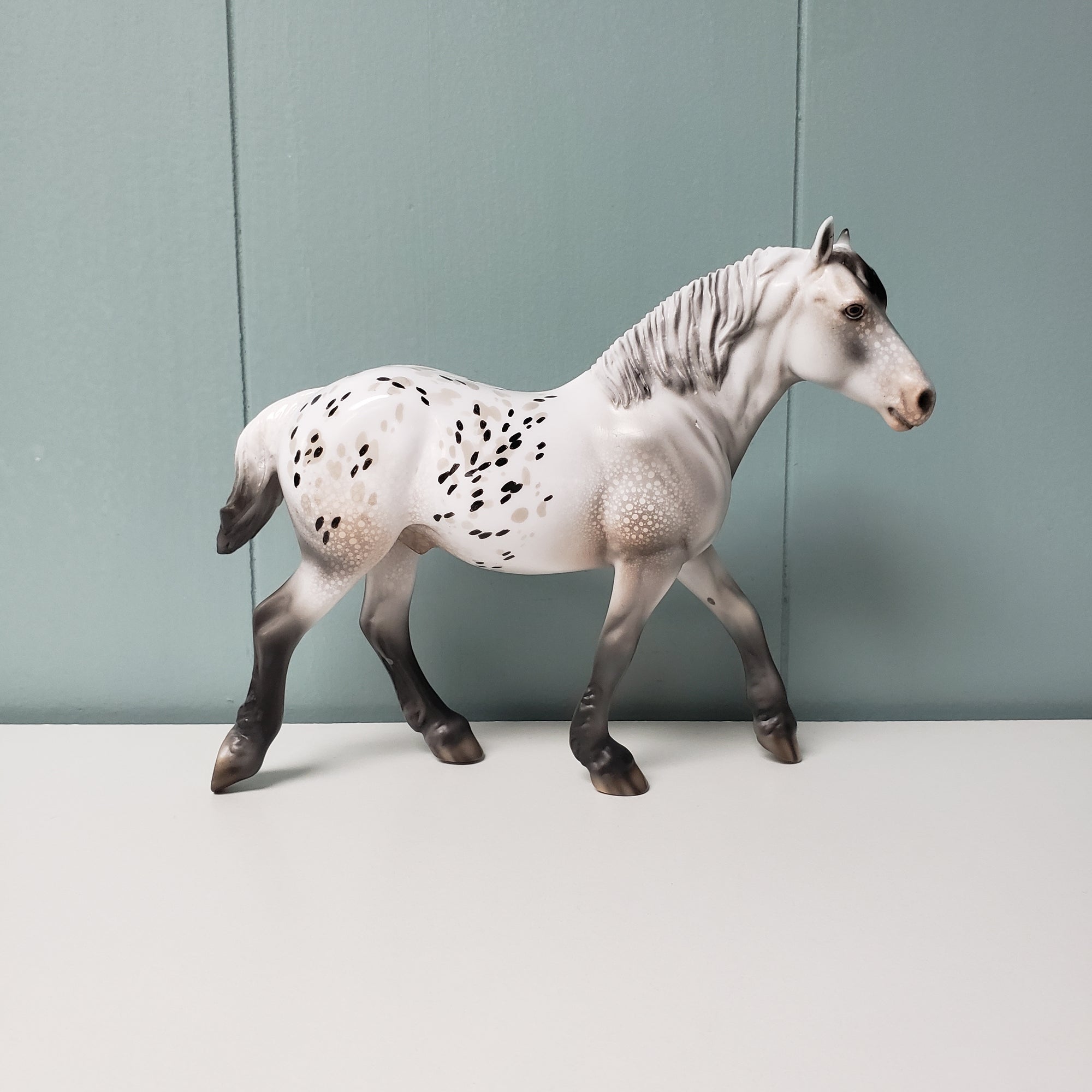 Darling Destiny OOAK Gray Leopard Appaloosa Draft Pebble By Dawn Quick - SHCF24