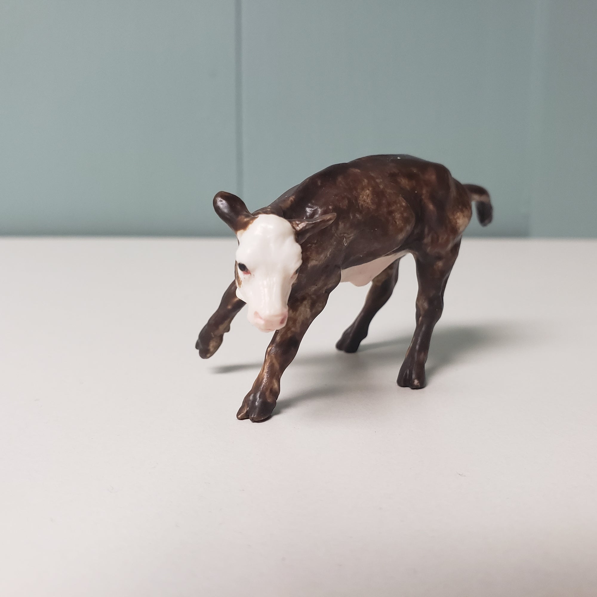 Prime Rib OOAK Brown &amp; White Brindle Cow Chip By Andrea Thomason - National Hamburger Day - HBD24