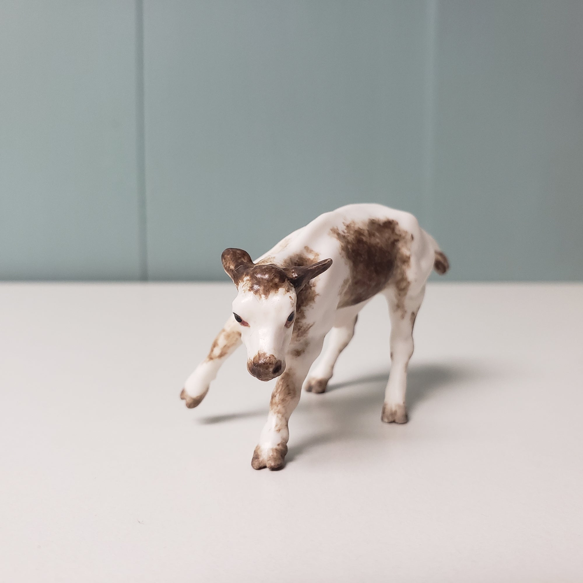 Standing Rib OOAK Brown &amp; White Cow Chip By Andrea Thomason - National Hamburger Day - HBD24