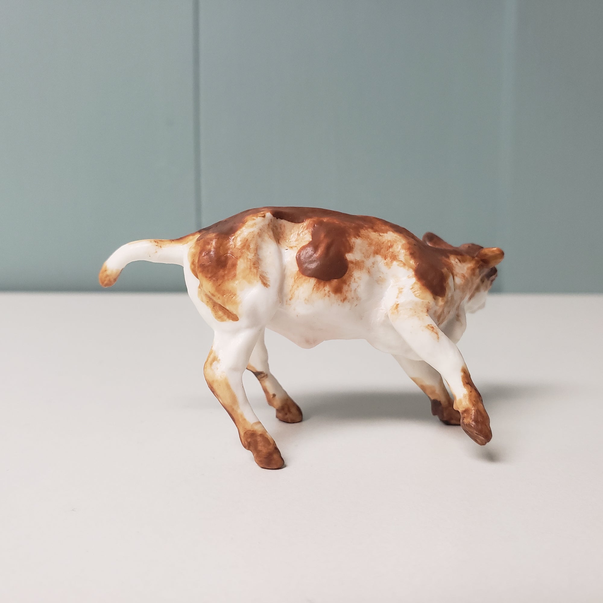 Bones OOAK Red &amp; White Cow Chip By Andrea Thomason - National Hamburger Day - HBD24