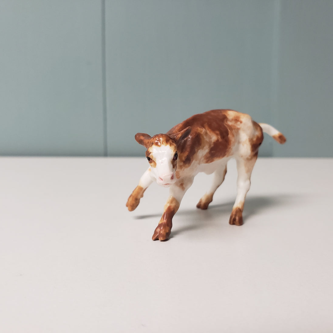 Bones OOAK Red & White Cow Chip By Andrea Thomason - National Hamburger Day - HBD24