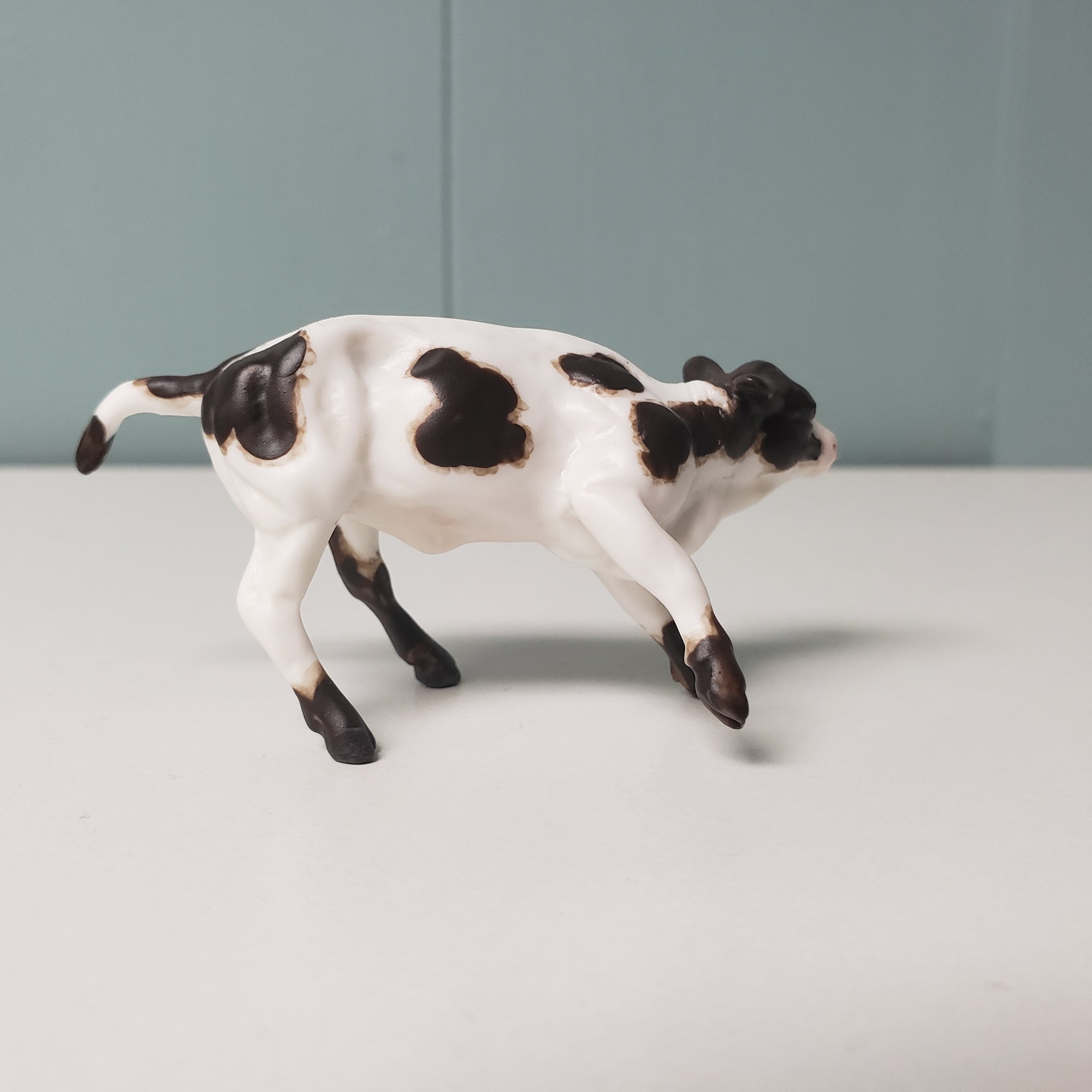Shank OOAK Dark Brown &amp; White Cow Chip By Andrea Thomason - National Hamburger Day - HBD24