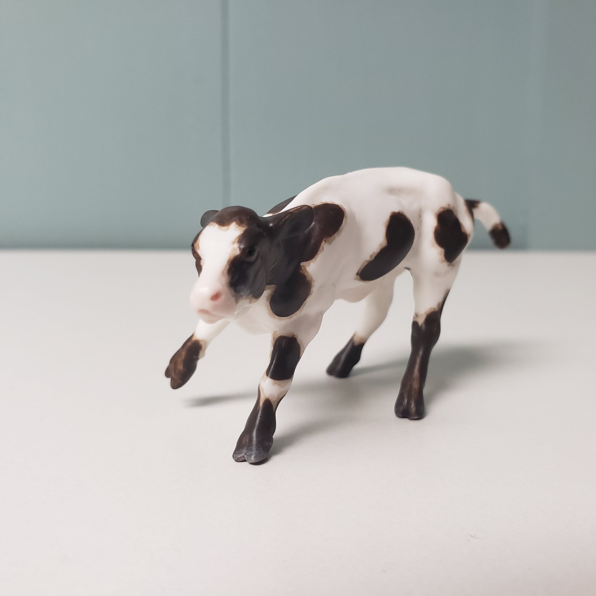 Shank OOAK Dark Brown &amp; White Cow Chip By Andrea Thomason - National Hamburger Day - HBD24