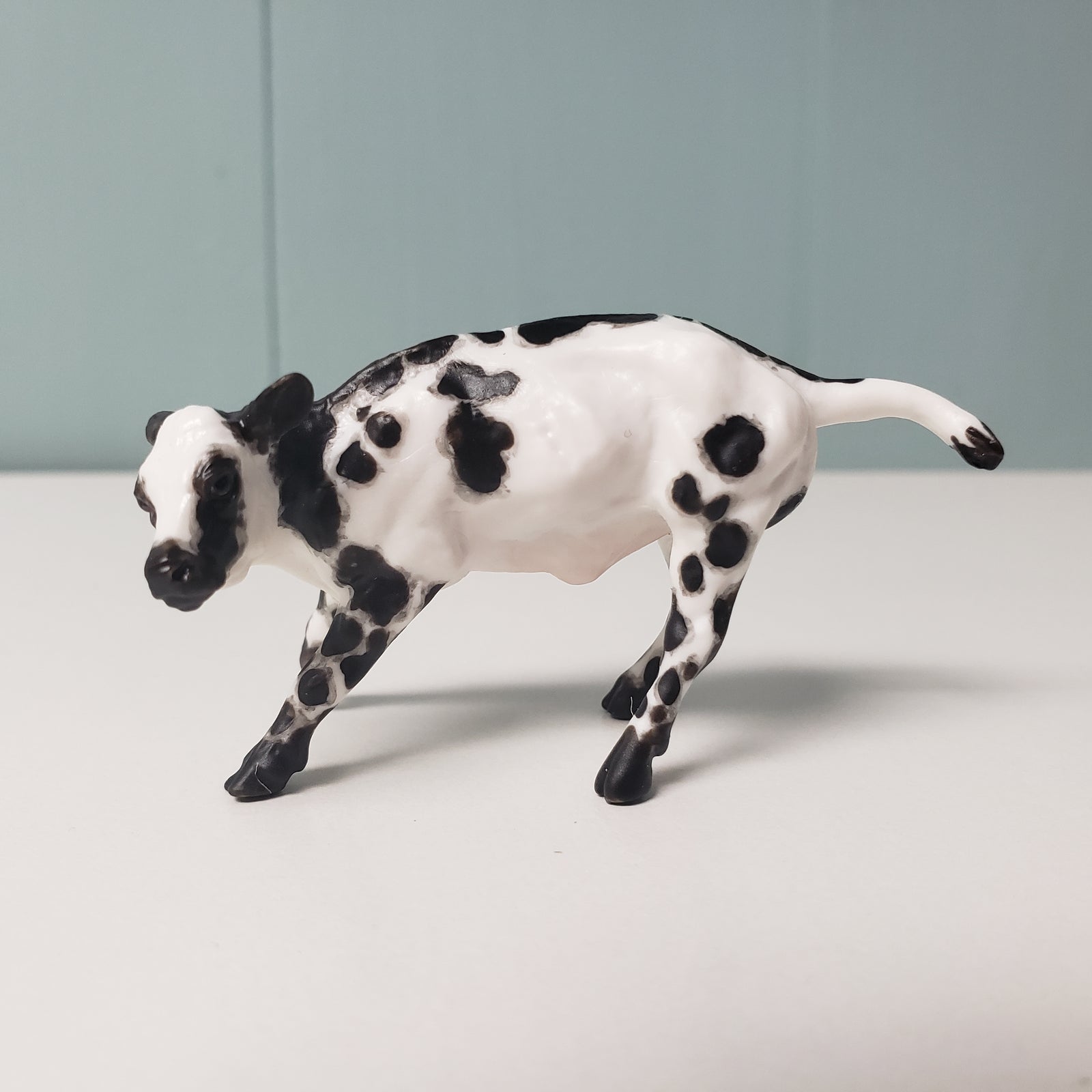 Chuck OOAK Black & White Cow Chip By Andrea Thomason - National Hamburger Day - HBD24