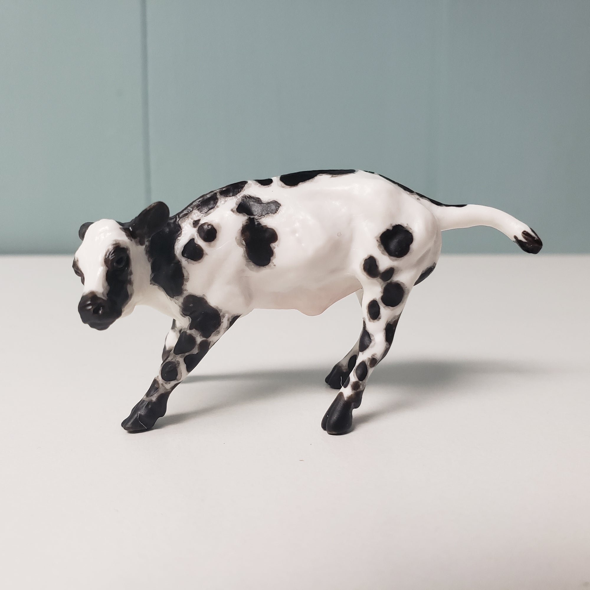 Chuck OOAK Black & White Cow Chip By Andrea Thomason - National Hamburger Day - HBD24