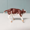 T-Bone OOAK Dark Red &amp; White Cow Chip By Andrea Thomason - National Hamburger Day - HBD24