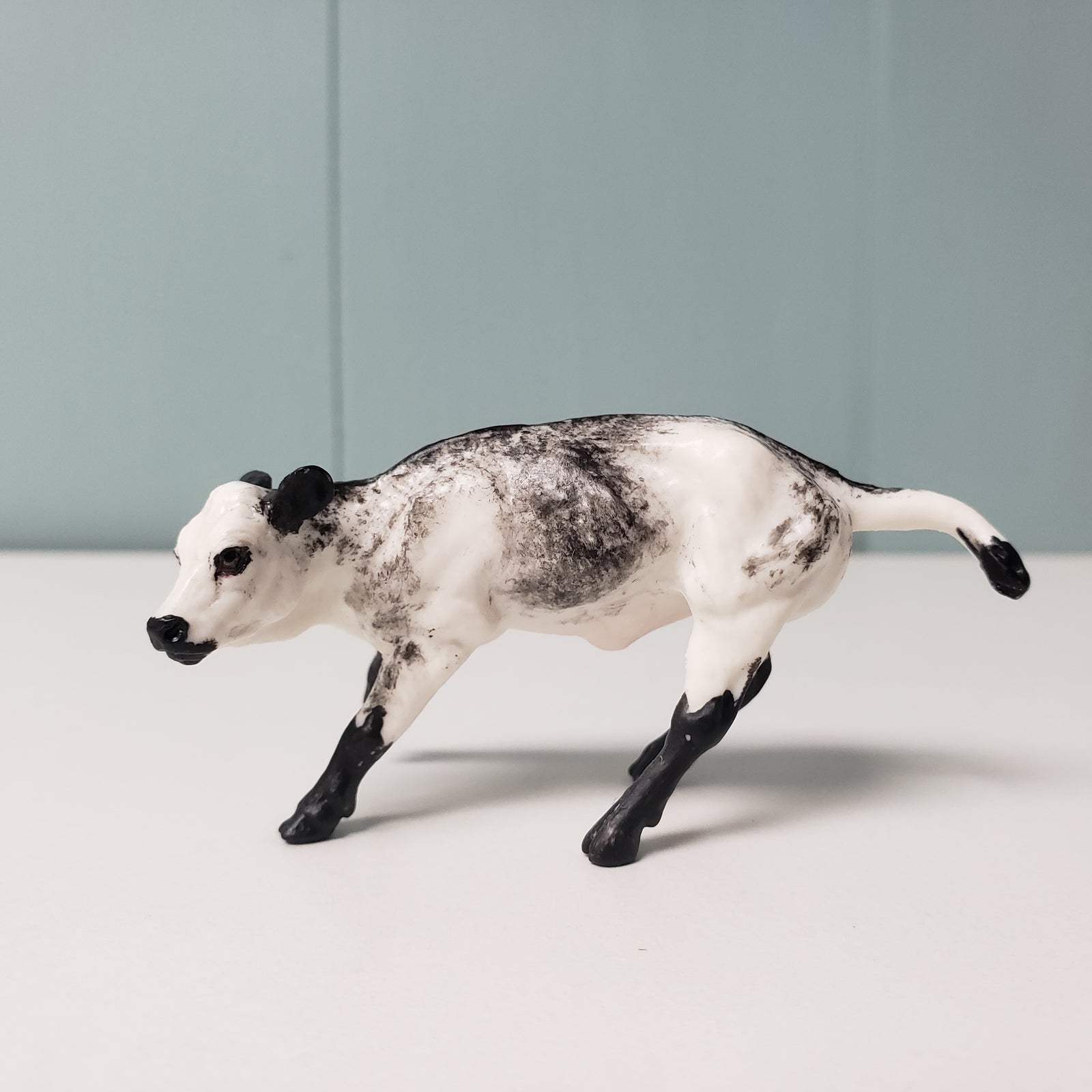 Short Rib OOAK Black & White Cow Chip By Andrea Thomason - National Hamburger Day - HBD24