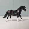 Garden Party LE-6 Shaded Black with Glitter Paint Flowers Pony Chip By Ellen Robbins $99 Chip Sale