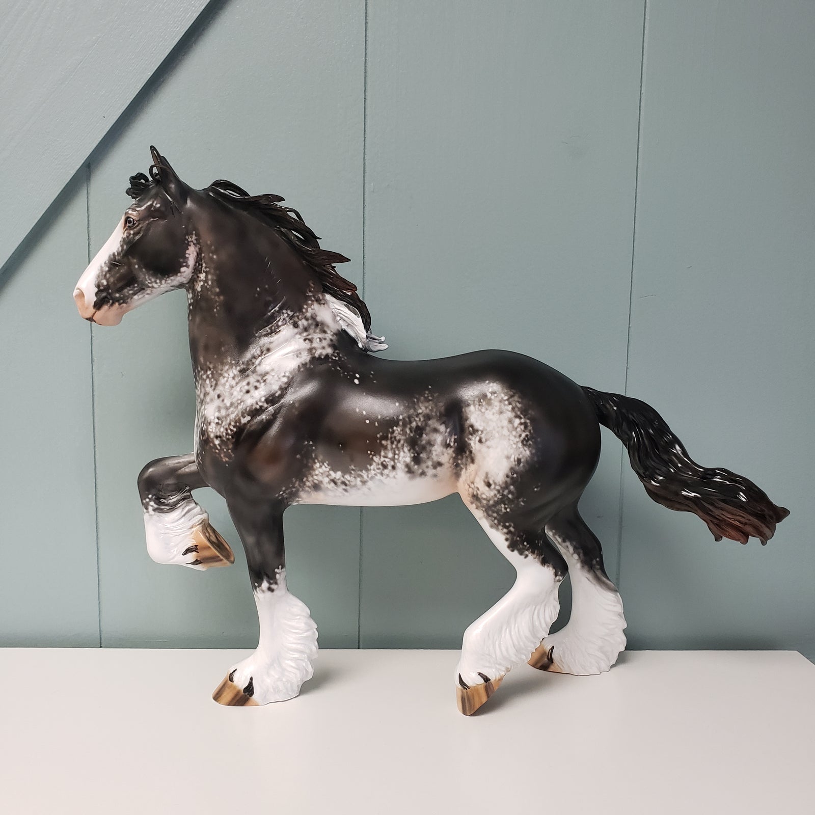 Majestic Forest Warrior OOAK Black Sabino Custom Trotting Drafter By Julie Keim BEST OFFER  6/4/24