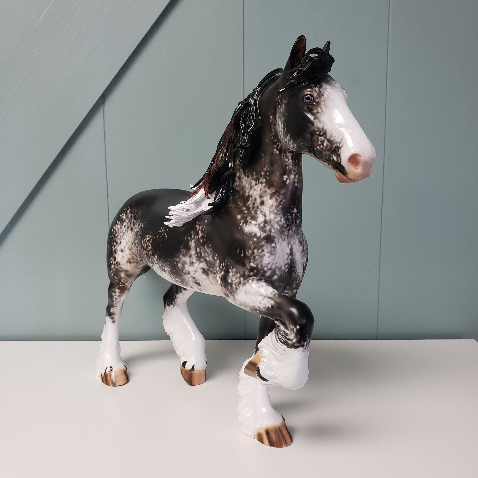 Majestic Forest Warrior OOAK Black Sabino Custom Trotting Drafter By Julie Keim BEST OFFER  6/4/24