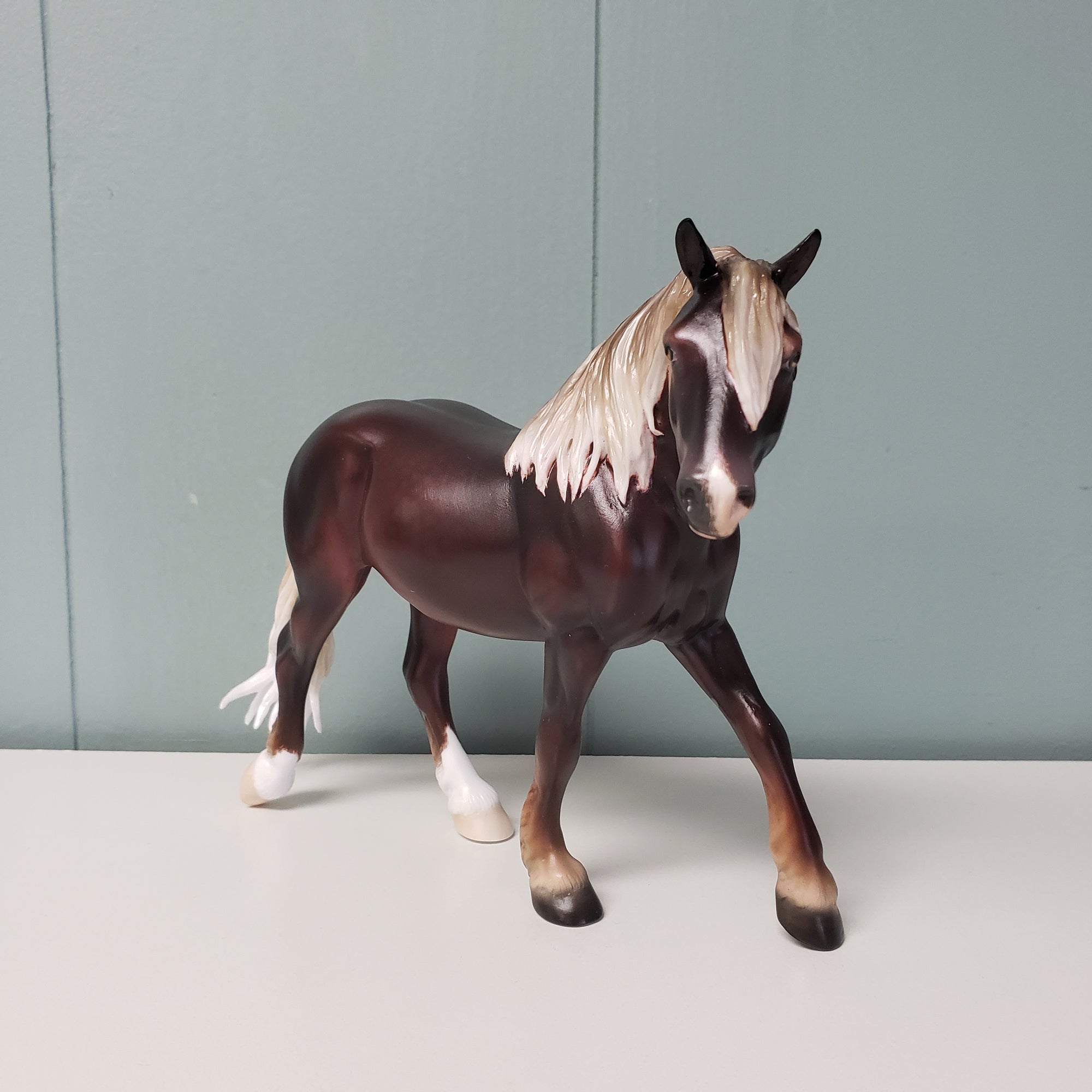 Kirsche OOAK Dappled Dark Liver Chestnut Black Forest Draft Custom Draft Pebble By Ellen Robbins BEST OFFER  6/4/24