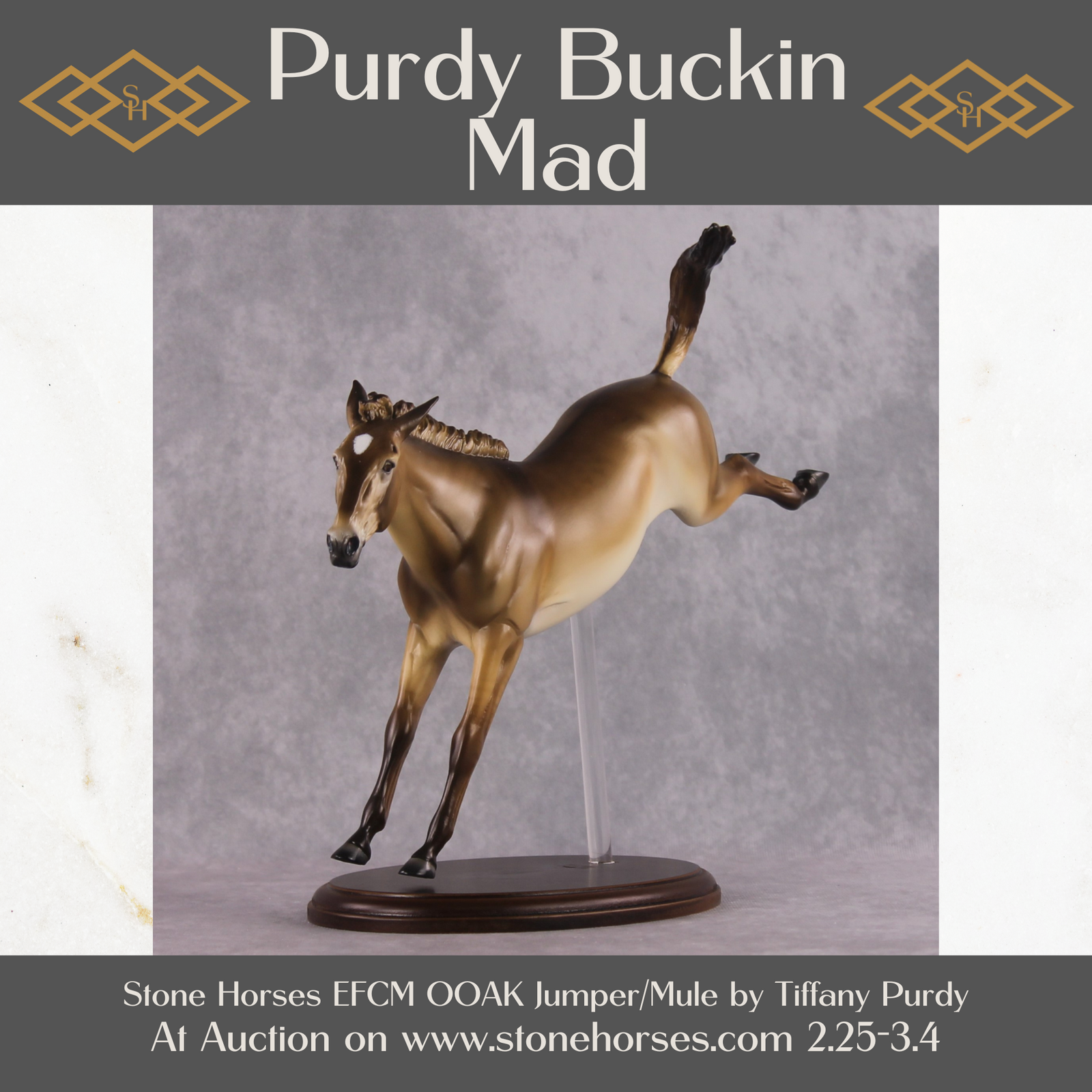 "Purdy Buckin' Mad" OOAK EFCM Dun Jumping Mule By Tiffany Purdy Best Offer