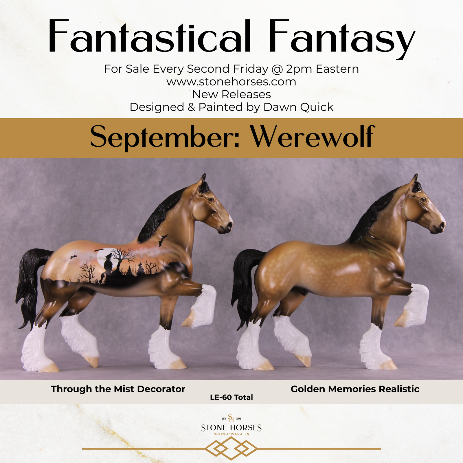 Pre-Order Through The Mist or Golden Memories LE-60 FCM Trotting Drafter by Dawn Quick FFS25