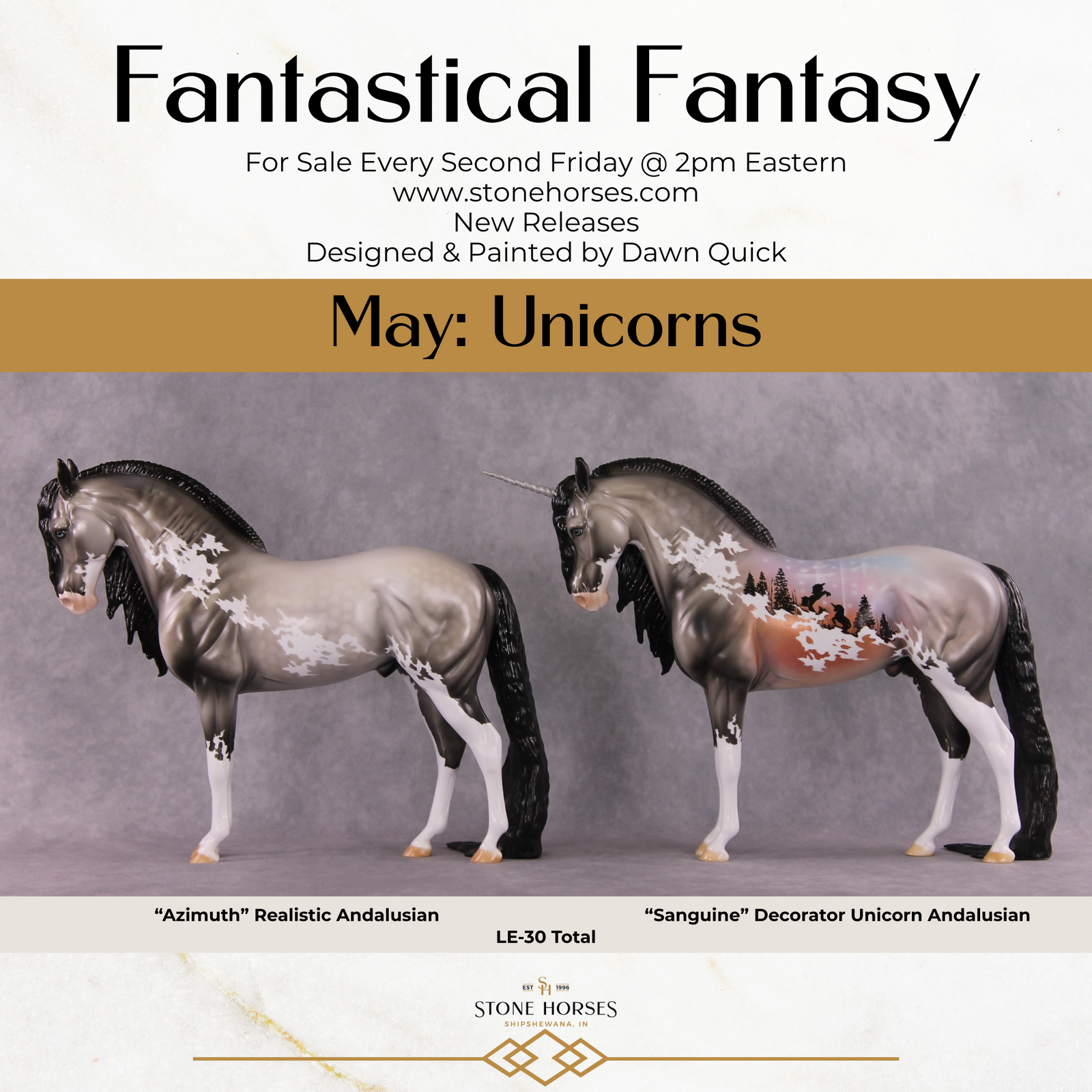 Pre-Order "Sanguine" & "Azimuth" LE-30 Andalusian by Dawn Quick - Fantasy Series - May