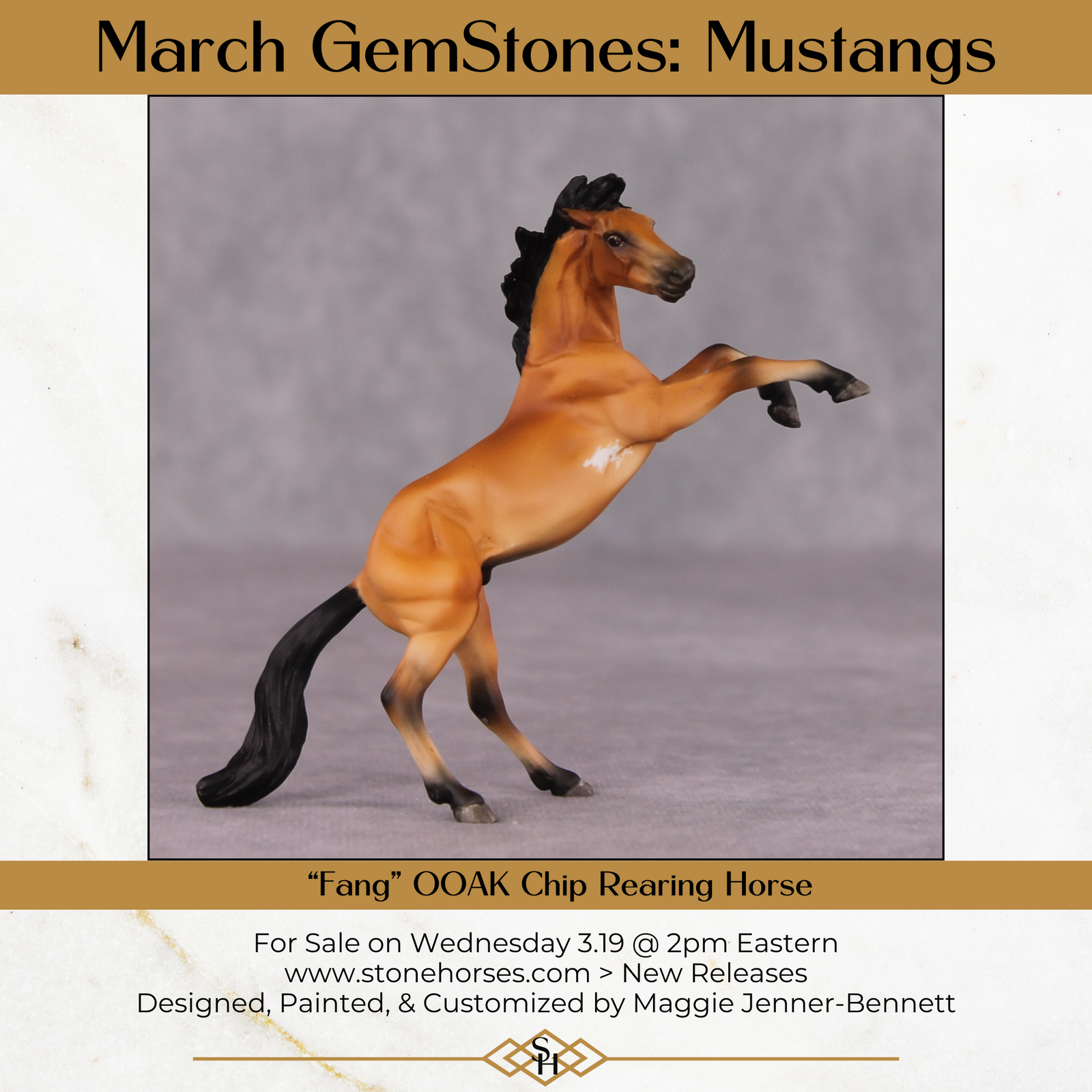 "Fang" OOAK Rearing Chip By Maggie Jenner-Bennett