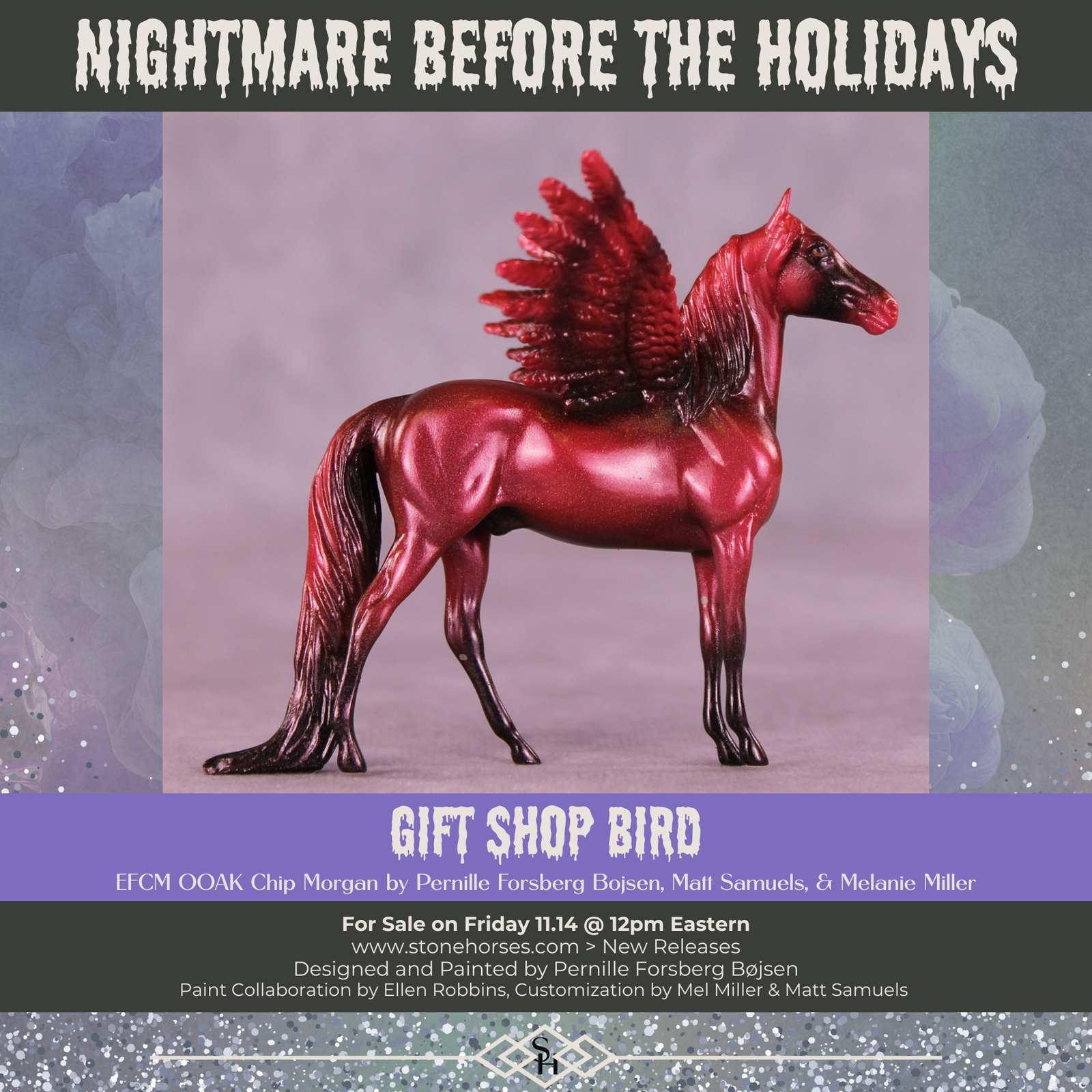 Gift Shop Bird OOAK FCM Chip Morgan by Pernille Forsberg Bøjsen GS1125