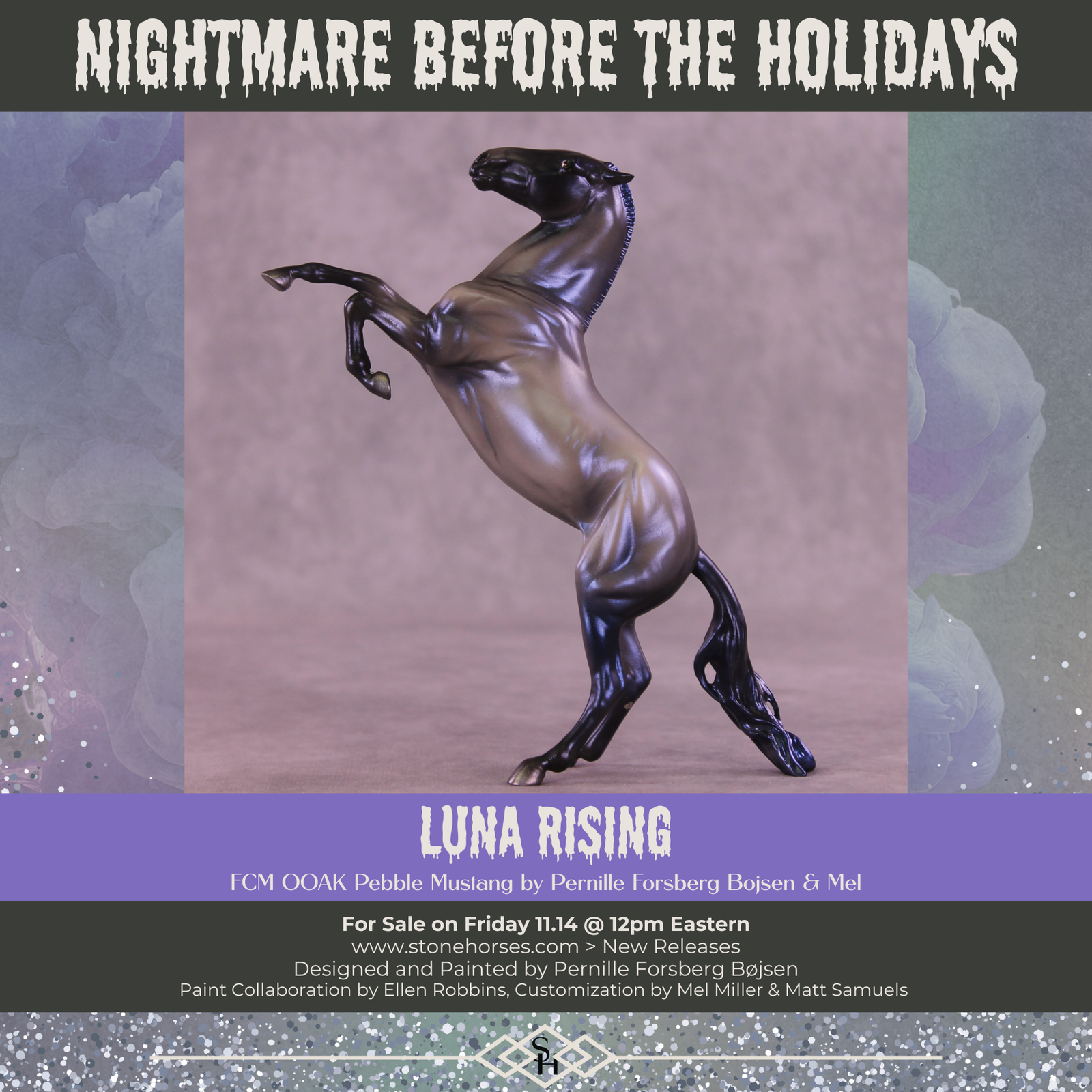 Luna Rising OOAK FCM Pebble Mustang by Pernille Forsberg Bøjsen GS1125