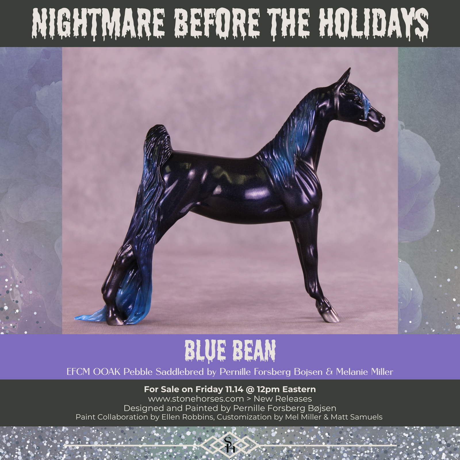 Blue Bean OOAK EFCM Pebble Saddlebred by Pernille Forsberg Bøjsen GS1125