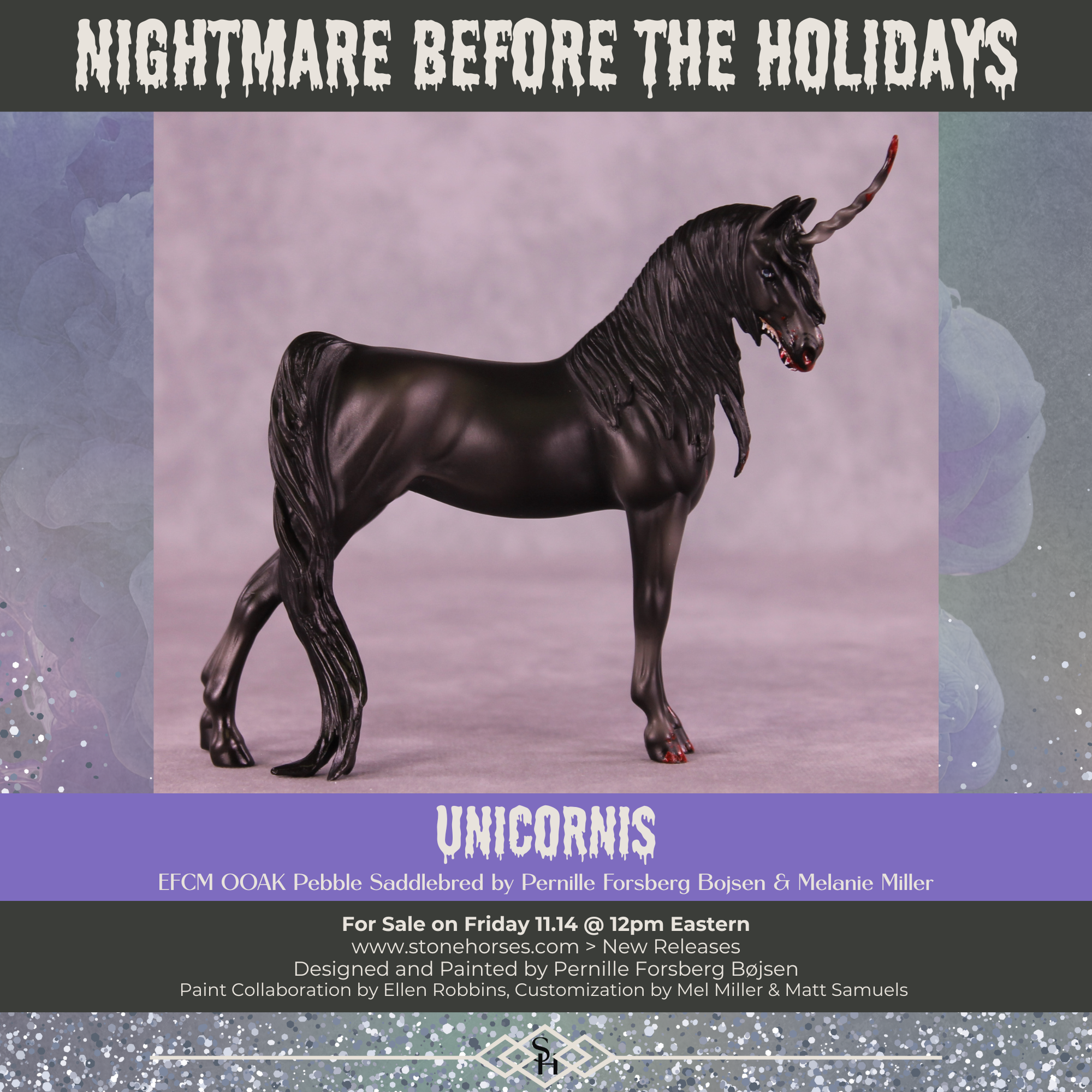 Unicornis OOAK EFCM Pebble Saddlebred by Pernille Forsberg Bøjsen GS1125