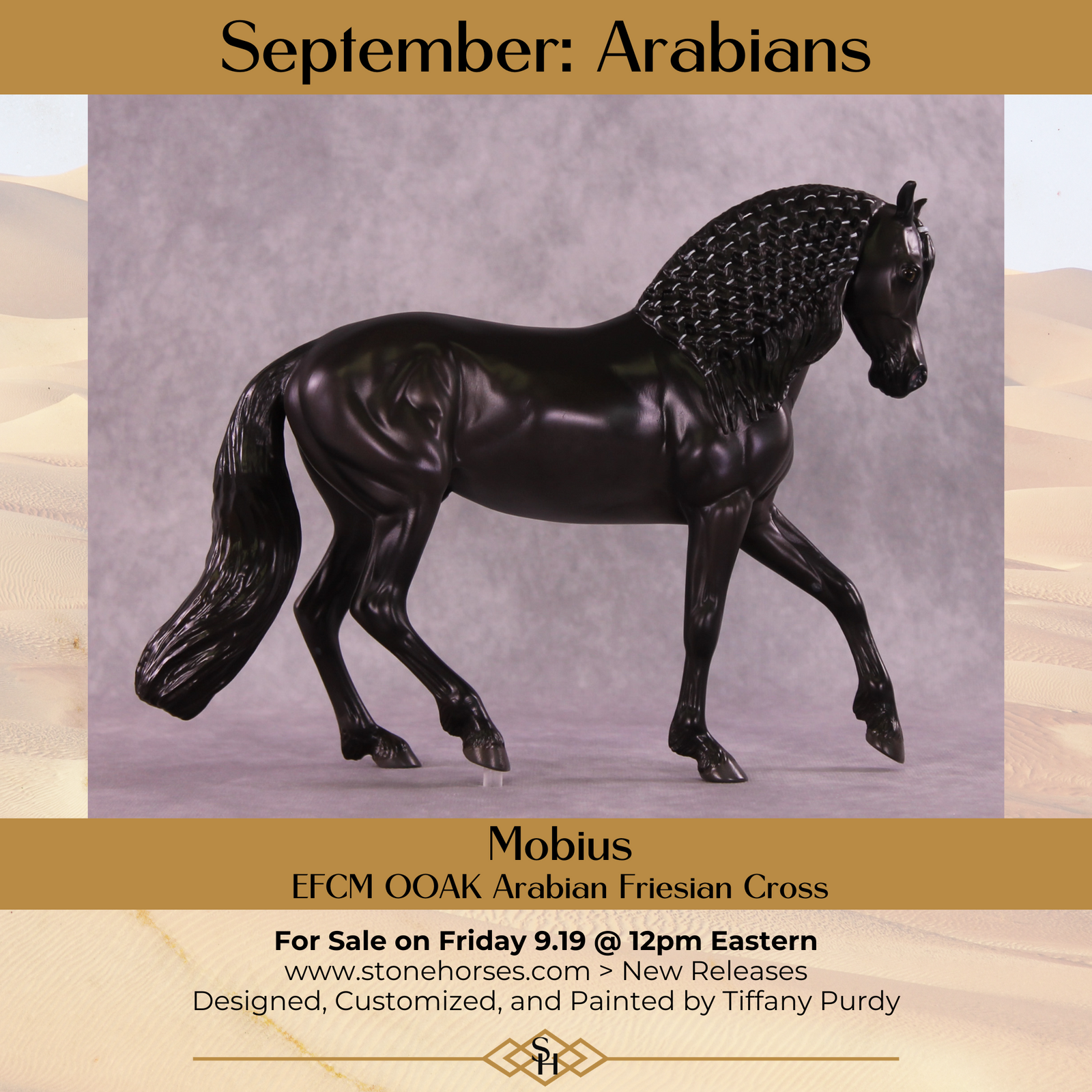 Mobius OOAK EFCM Arabian Friesian Cross by Tiffany Purdy GS925