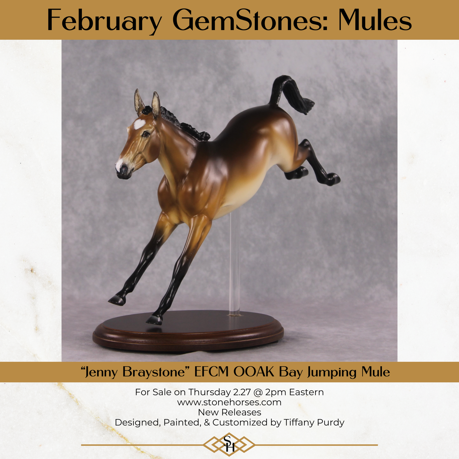 "Jenny Braystone" OOAK EFCM Jumping Bay Mule By Tiffany Purdy - GemStone Series