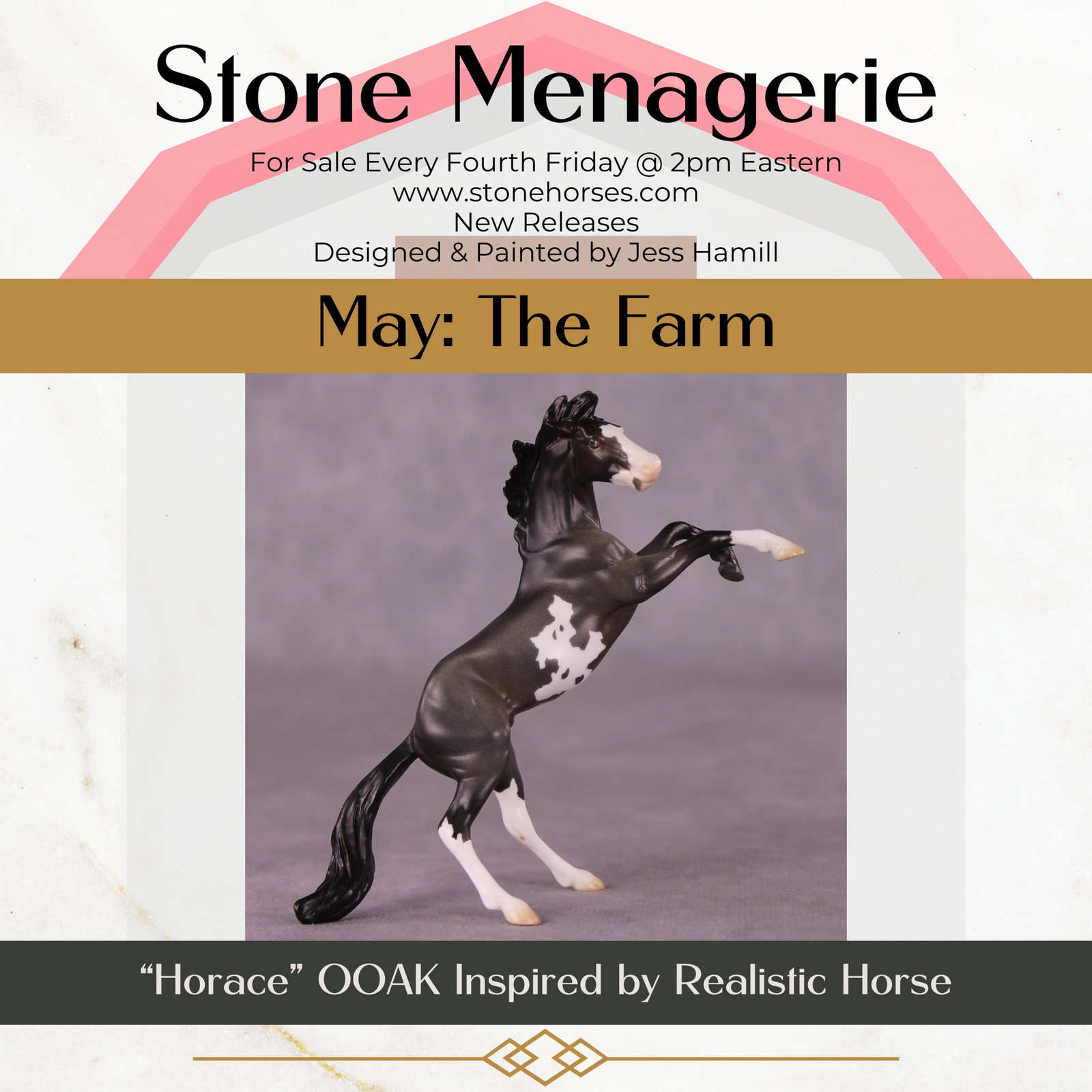 "Horace" OOAK Rearing Chip By Jess Hamill - Menagerie Series