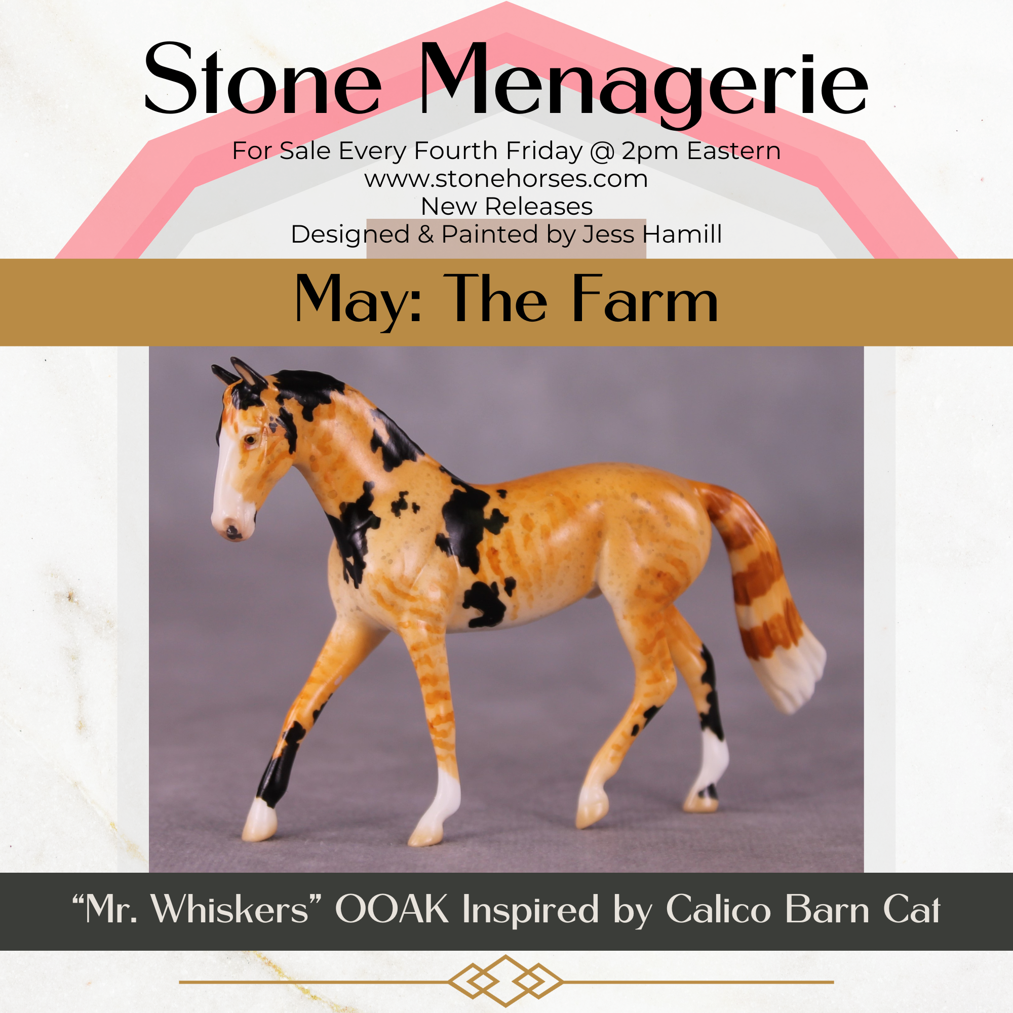 "Mr. Whiskers" OOAK Warmblood Chip By Jess Hamill - Menagerie Series