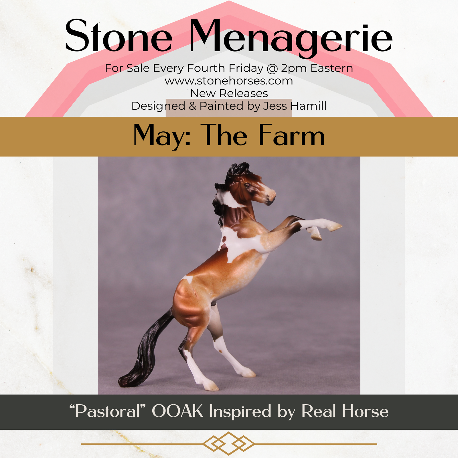 "Pastoral" OOAK Rearing Chip By Jess Hamill - Menagerie Series