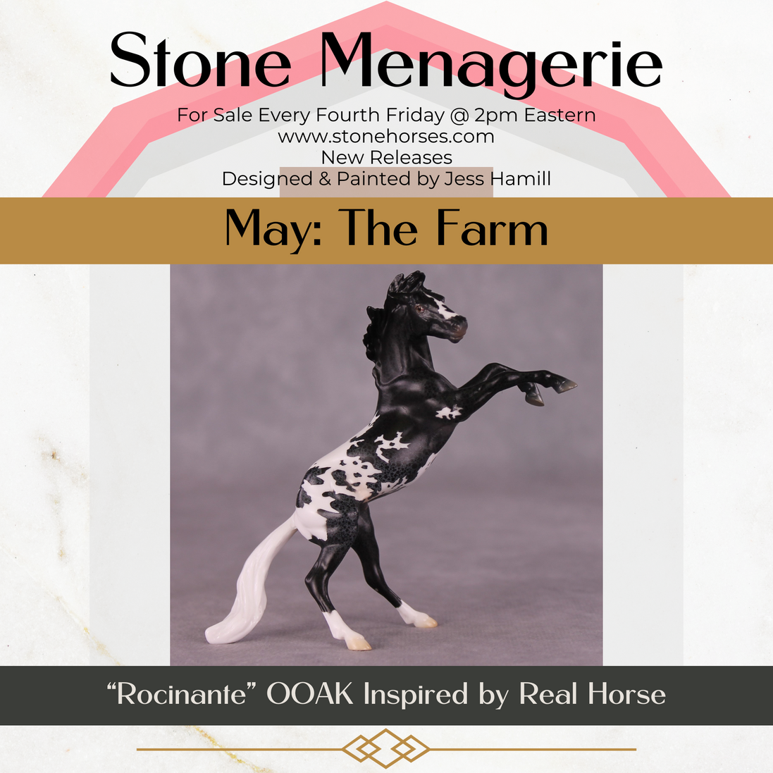 "Rocinante" OOAK Rearing Chip By Jess Hamill - Menagerie Series