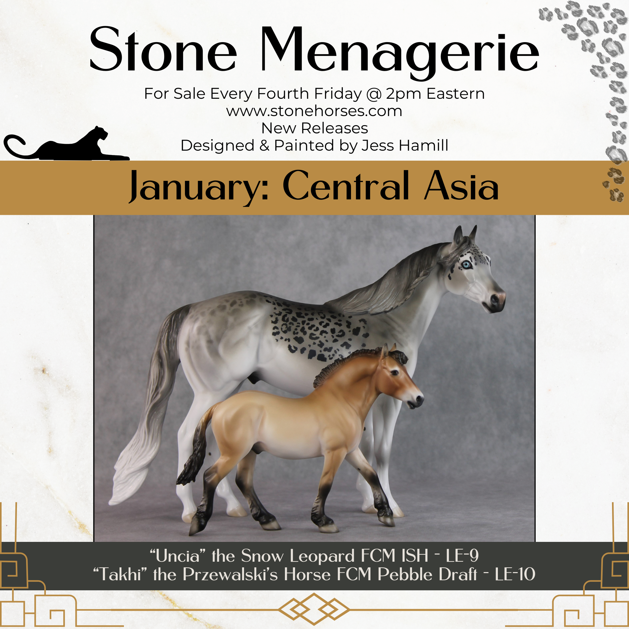 "Uncia" LE-9 Snow Leopard Ideal Stock Horse By Jess Hamill Menagerie Series: Central Asia MS25