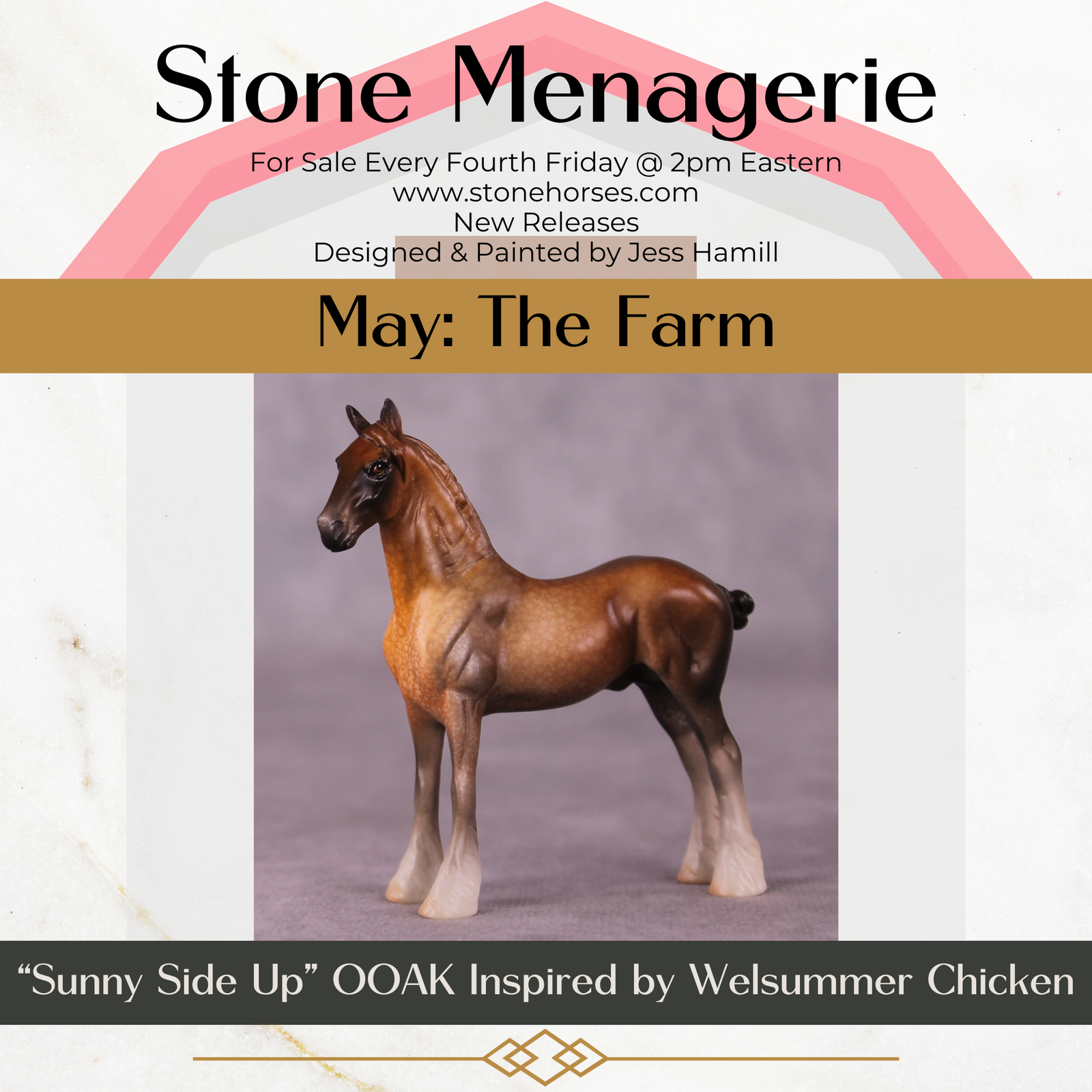 "Sunny Side Up" OOAK Draft Chip By Jess Hamill - Menagerie Series