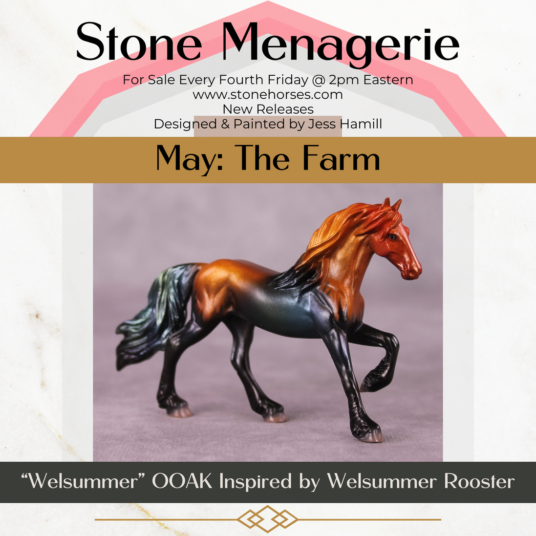 "Welsummer" OOAK Friesian Chip By Jess Hamill - Menagerie Series