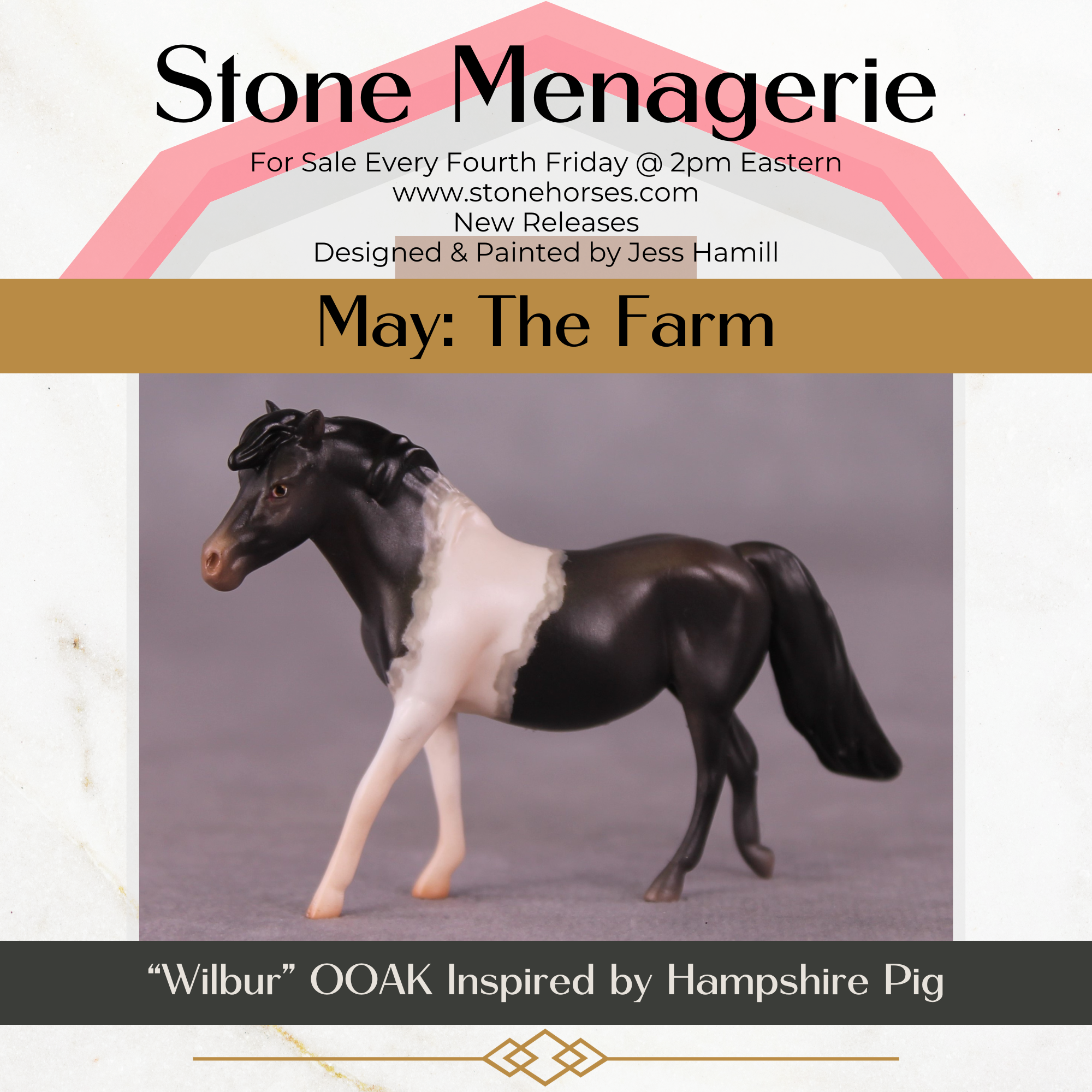 "Wilbur" OOAK Pony Chip By Jess Hamill - Menagerie Series