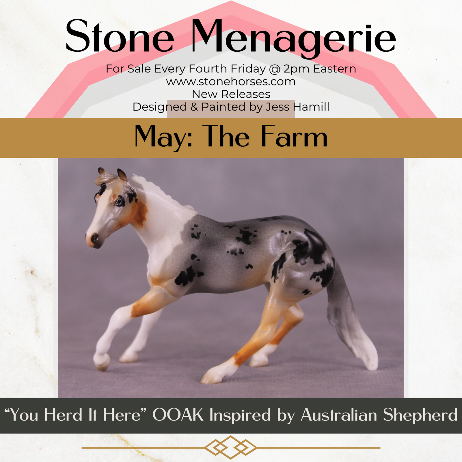 "You Herd It Here" OOAK Cutter Chip By Jess Hamill - Menagerie Series