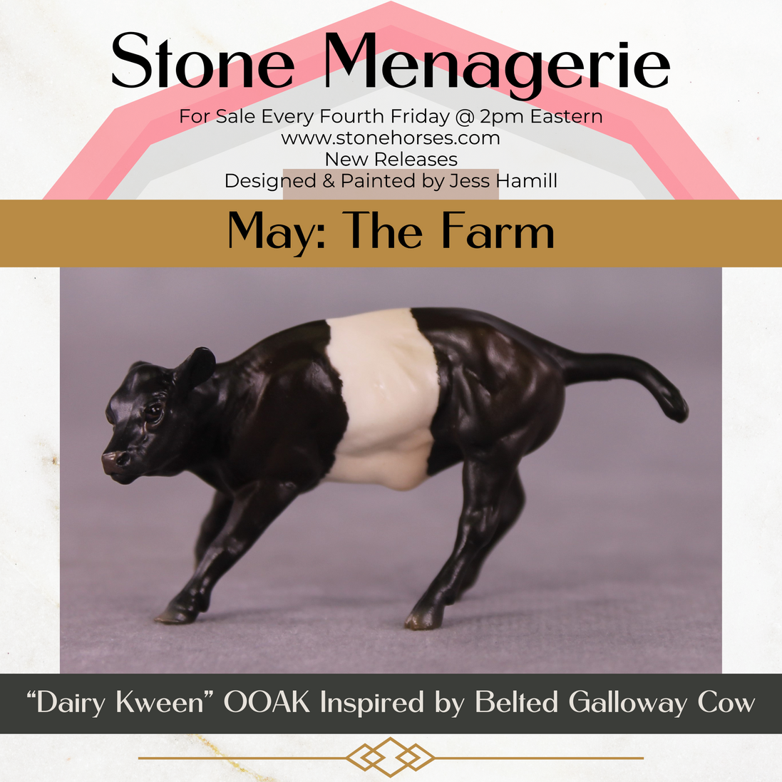 "Dairy Kween" OOAK Calf Chip By Jess Hamill - Menagerie Series