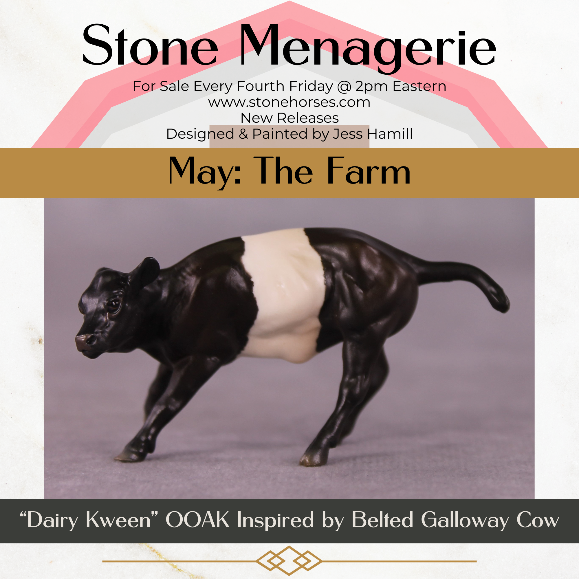 "Dairy Kween" OOAK Calf Chip By Jess Hamill - Menagerie Series